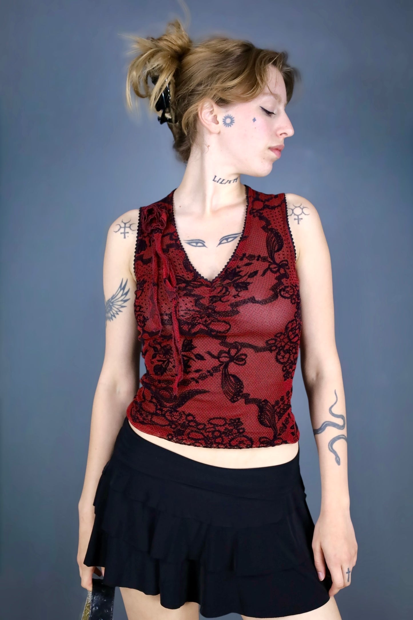 Débardeur en mesh rouge