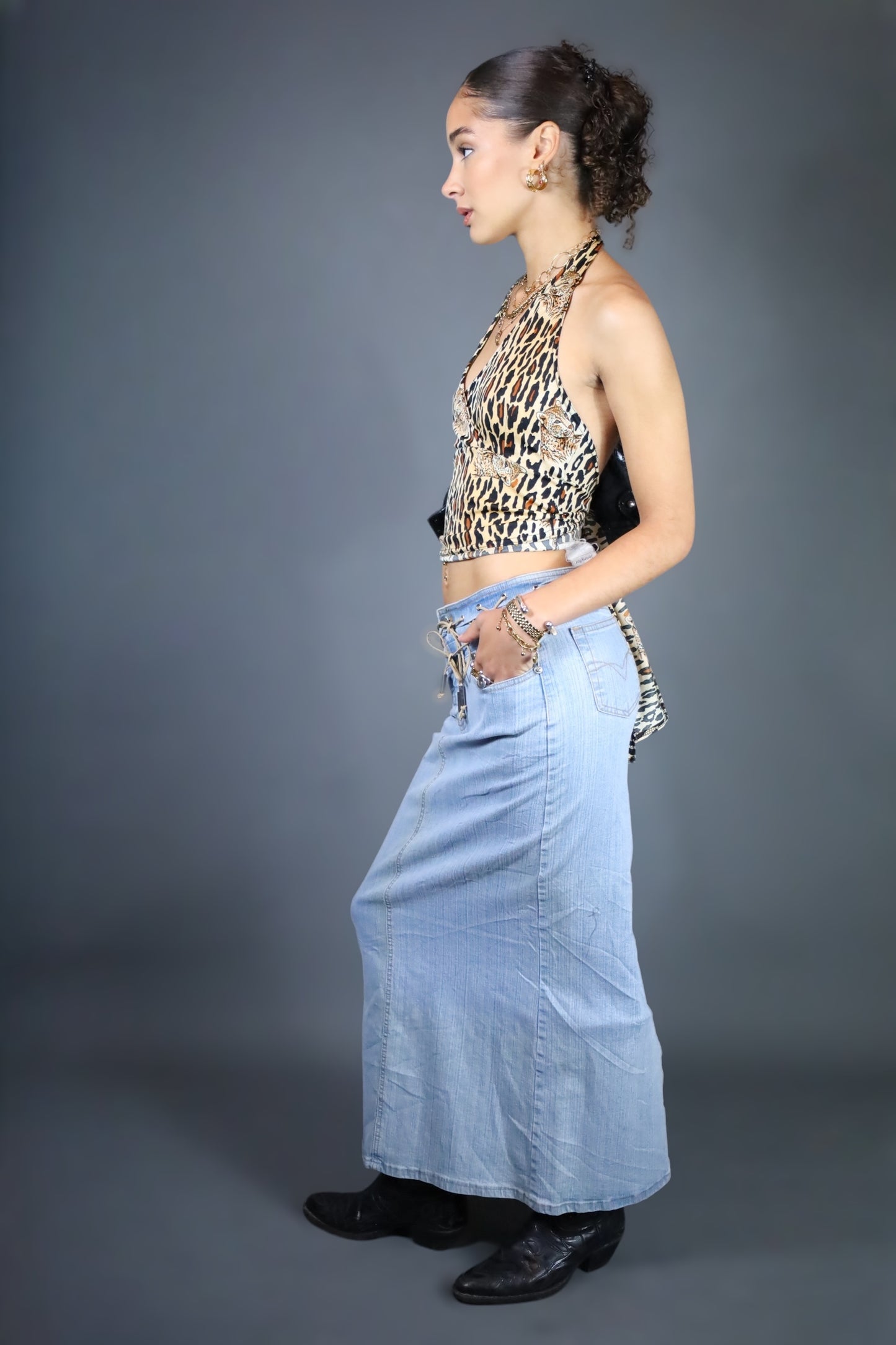 Jupe longue en jean