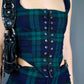 Ensemble mini kilt + corset à carreaux