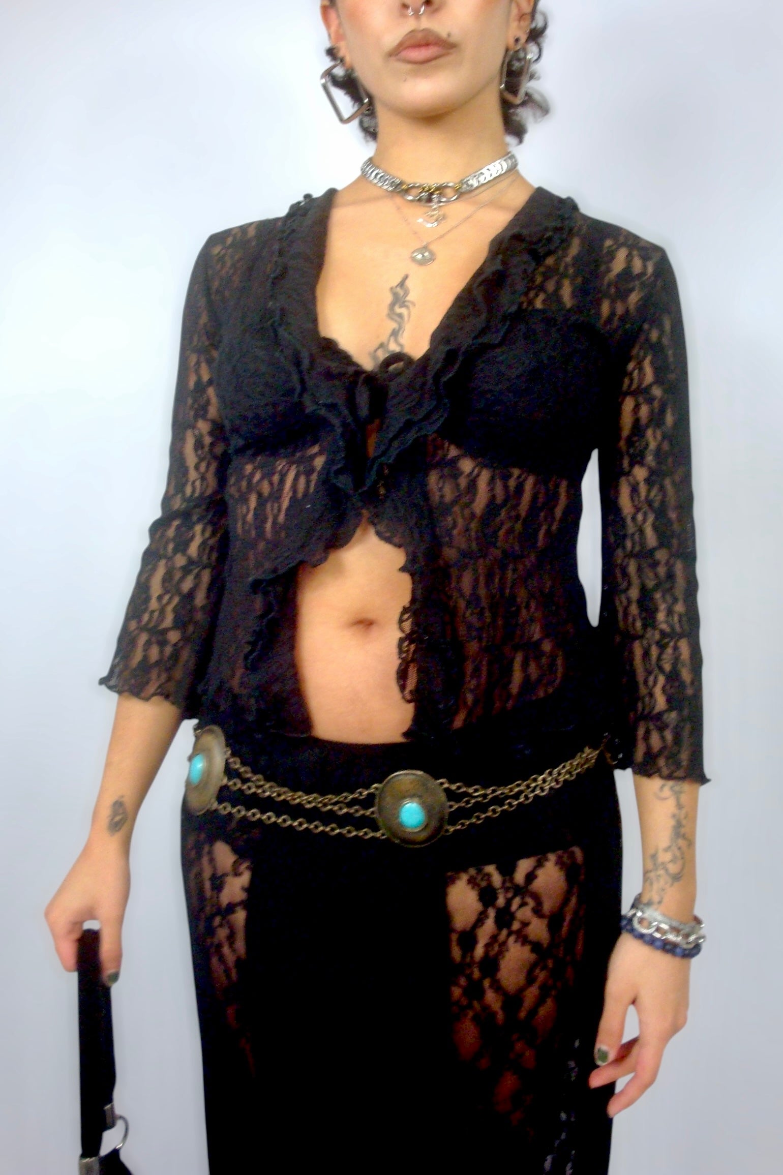 Chemise en dentelle noire