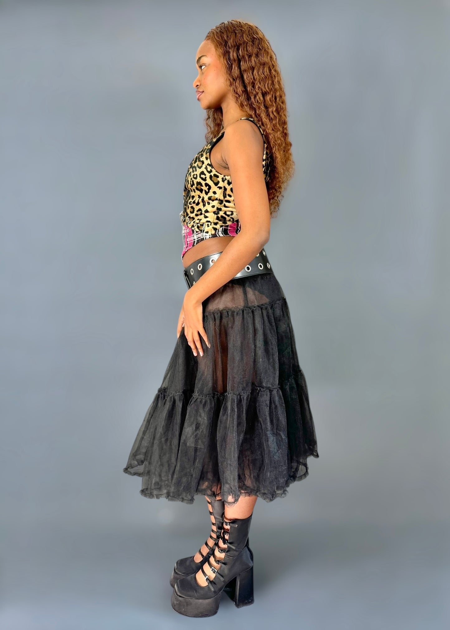 Jupe tutu en mesh noir