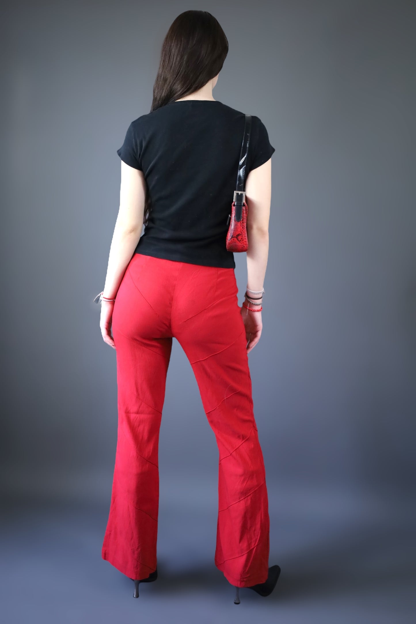 Pantalon flare rouge