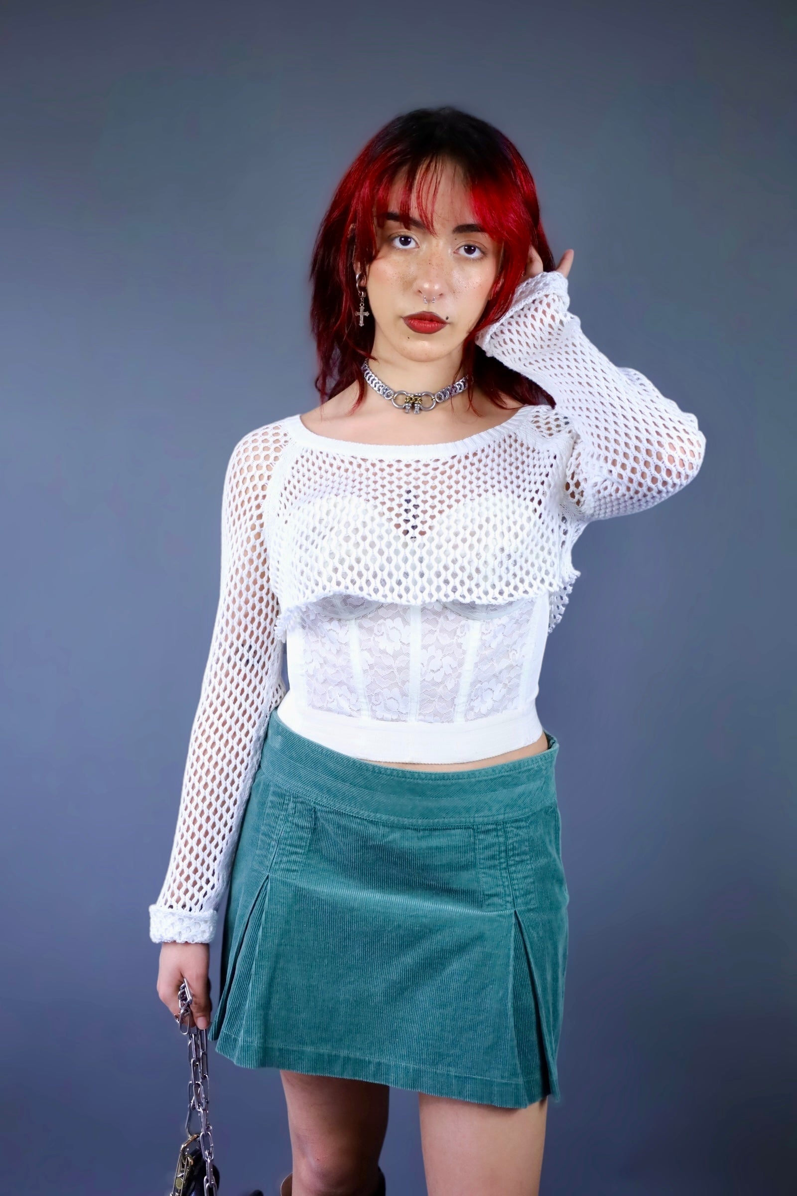 Bustier blanc en dentelle