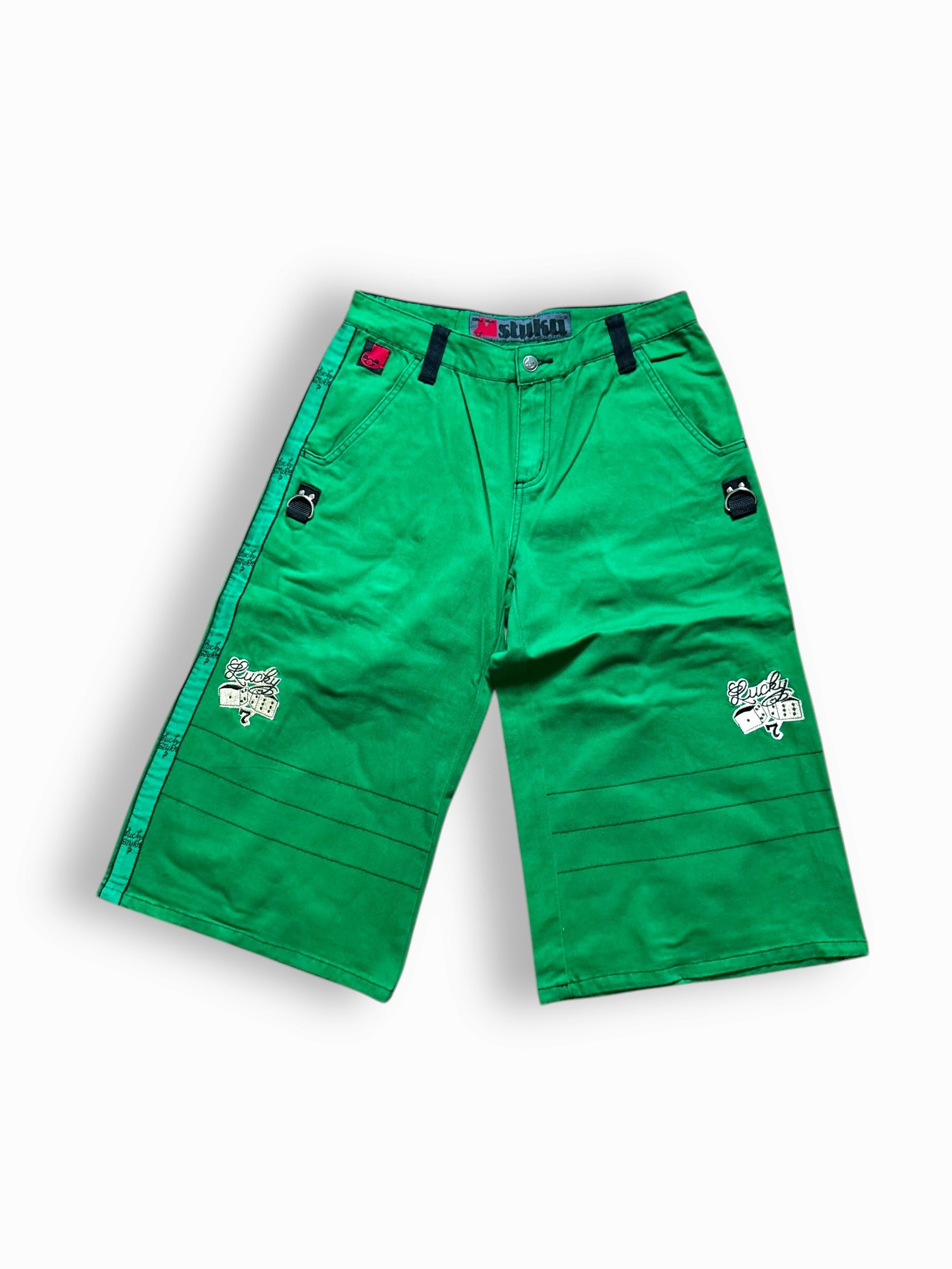 Short baggy vert à patch deadstock