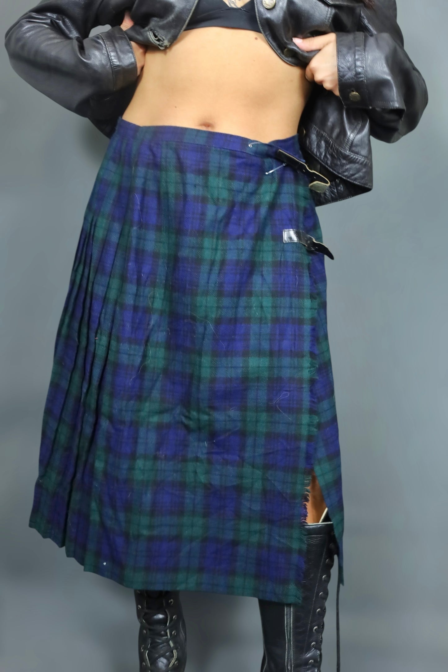 Kilt long à carreaux verts