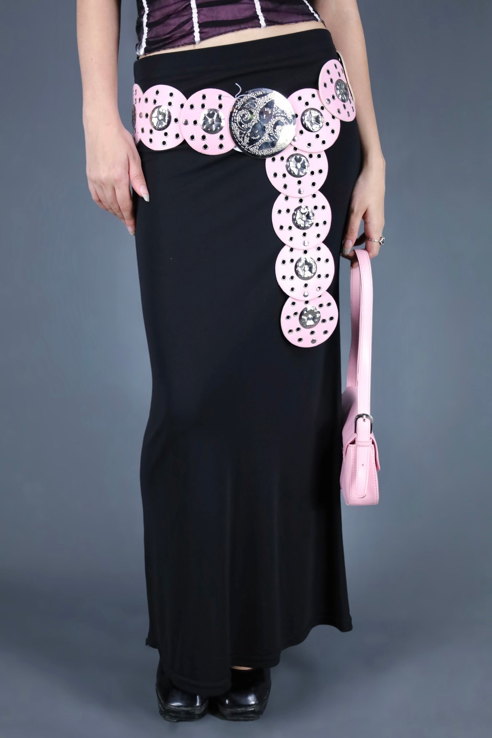 Ceinture à disques roses