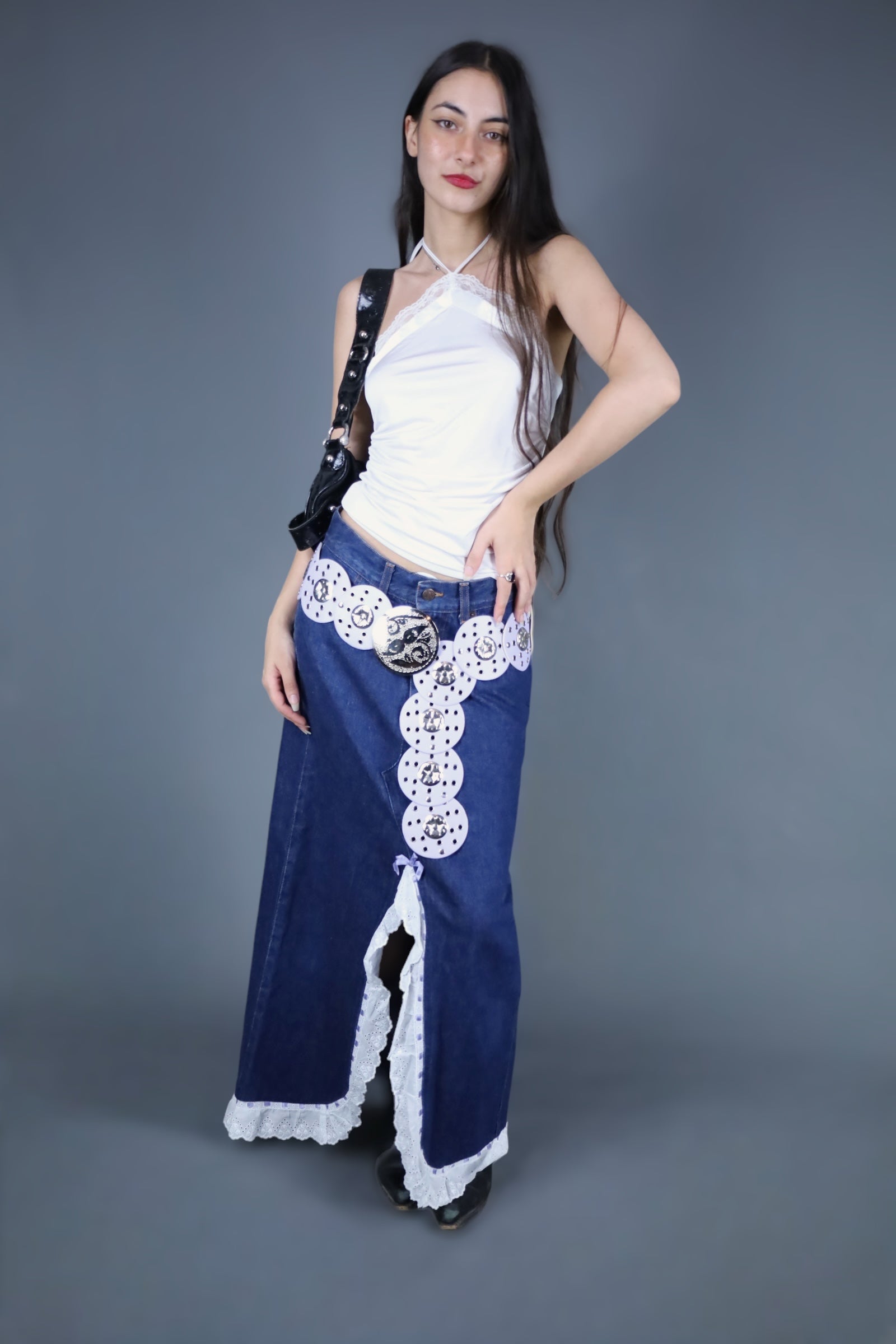 Ceinture à disques lilas