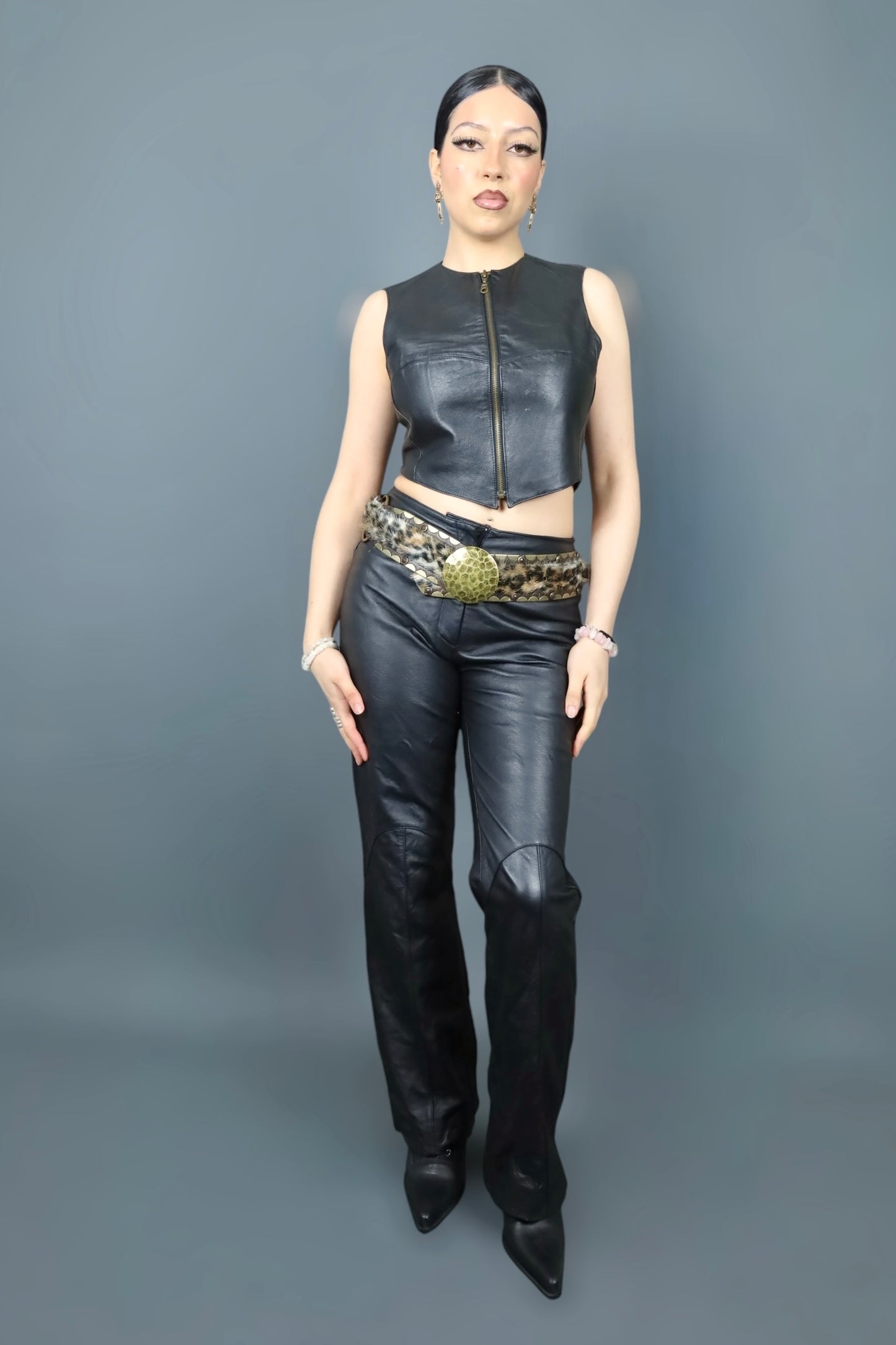 Veston en cuir à zip