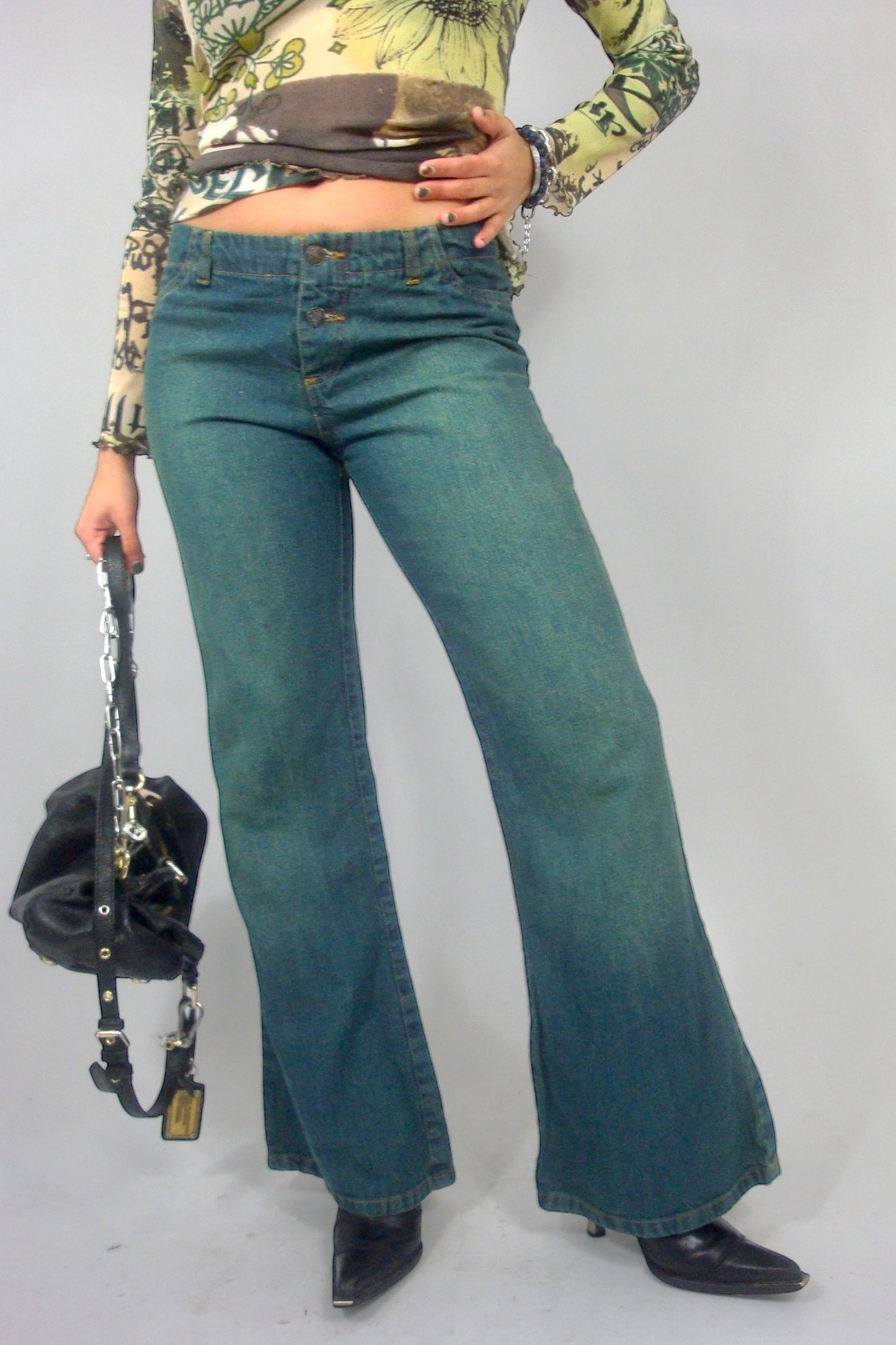 Jean flare délavé