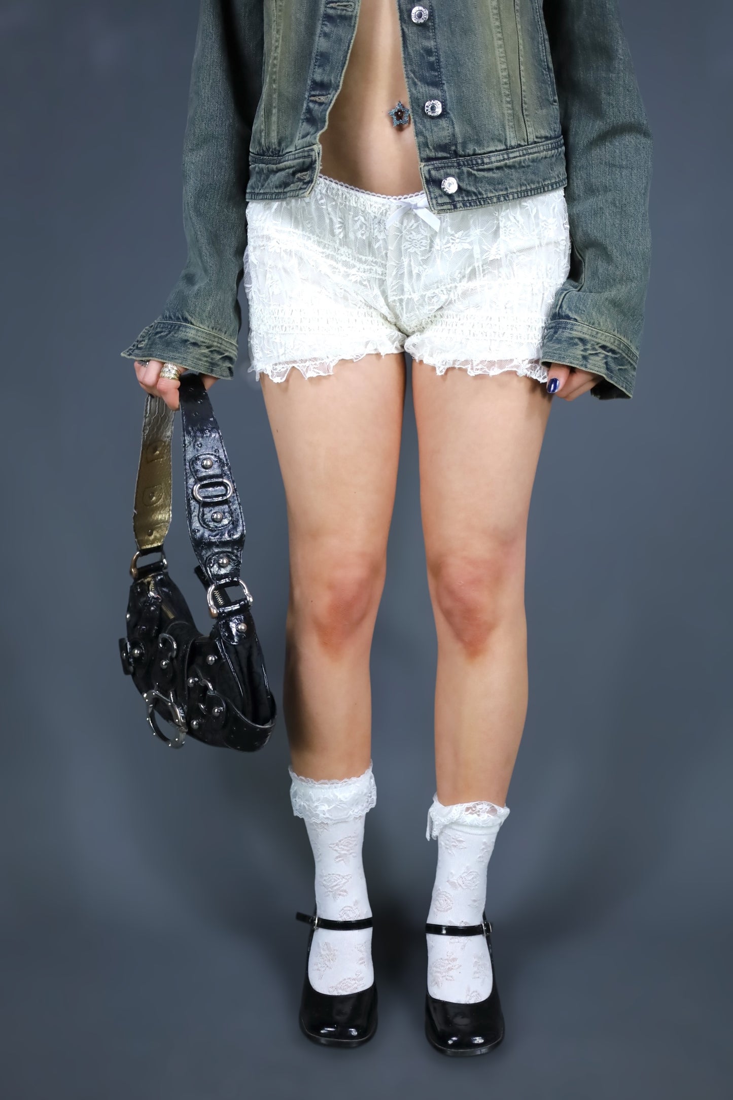 Short en dentelle blanc façon bloomer