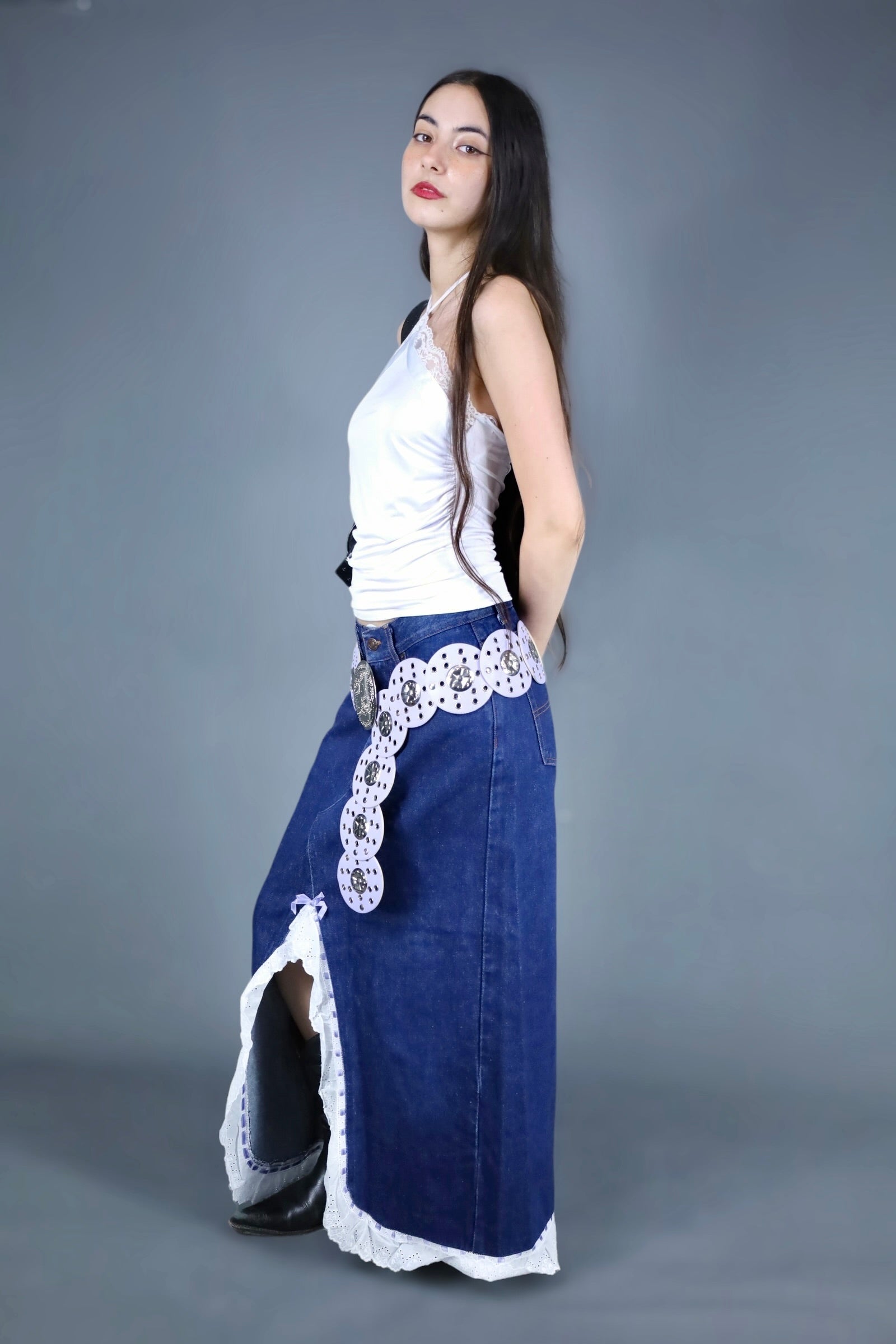 Ceinture à disques lilas