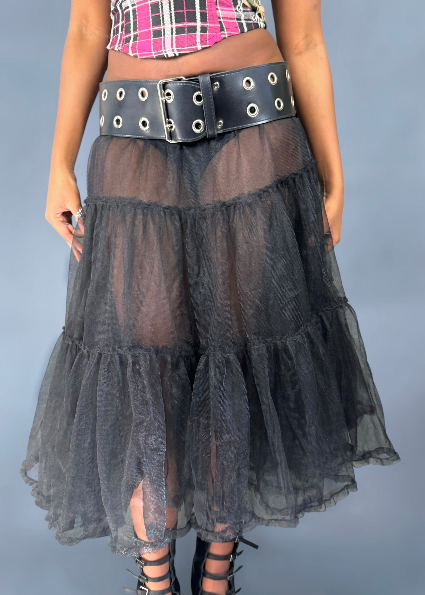 Jupe tutu en mesh noir