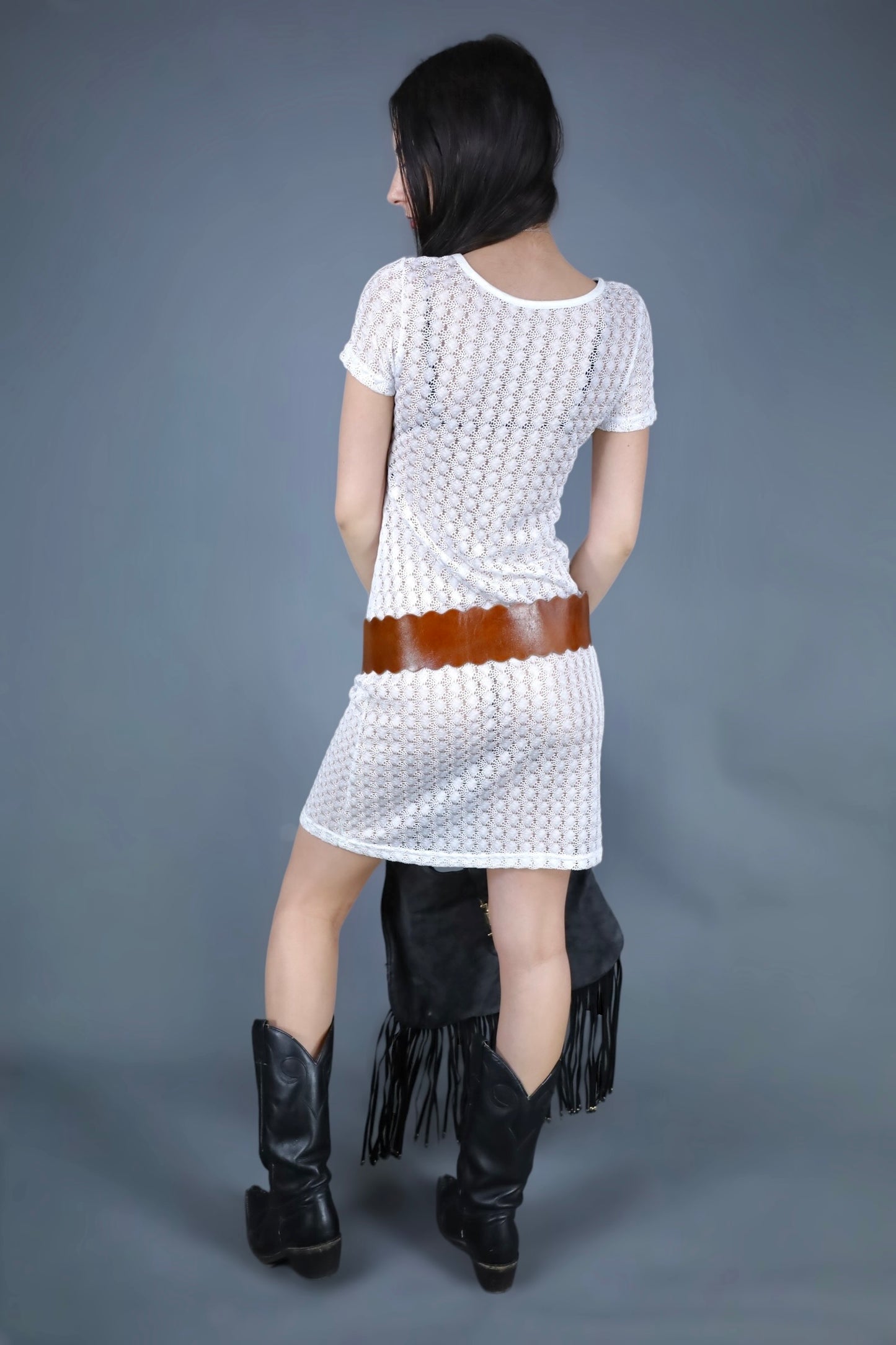 Robe en dentelle blanche