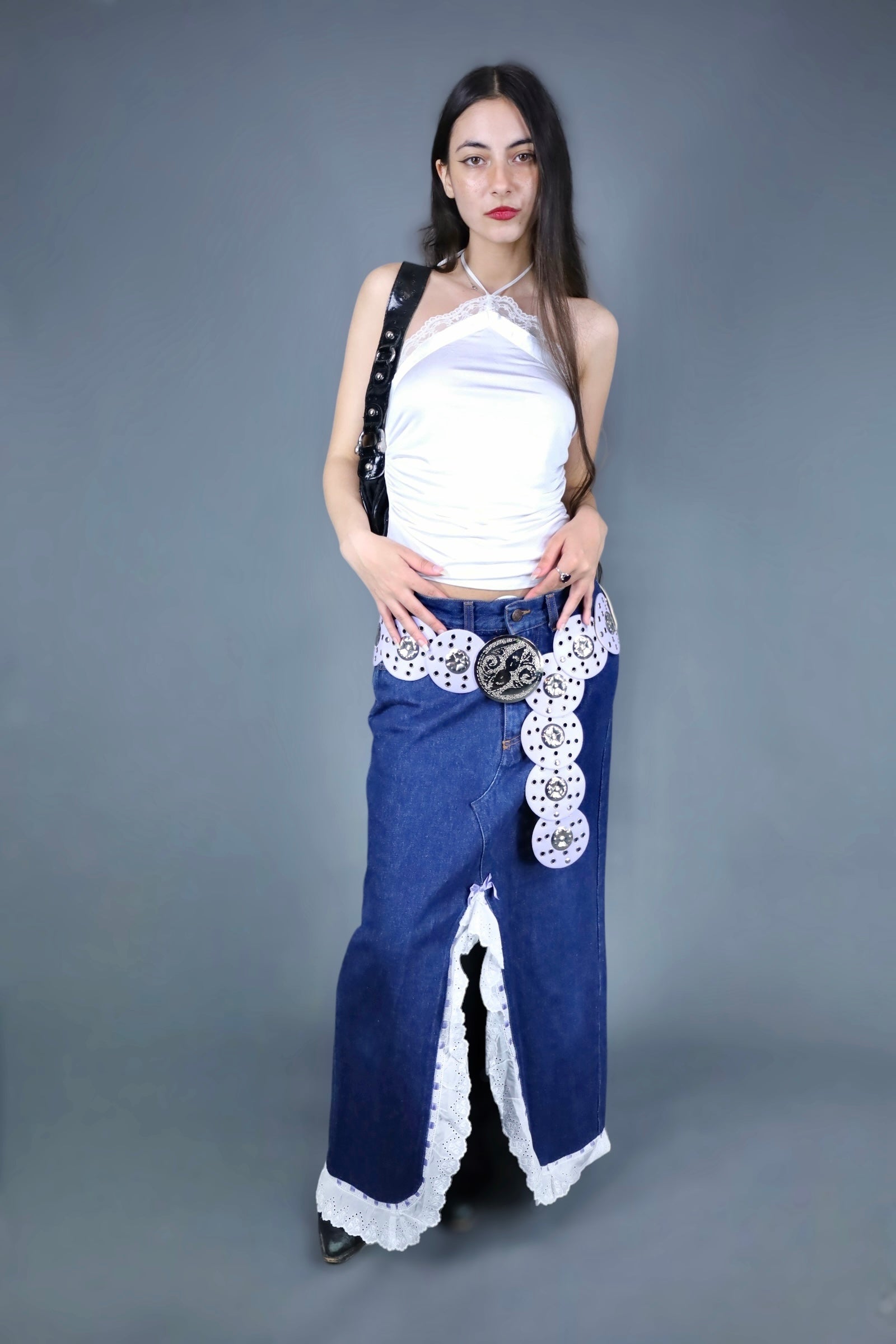 Ceinture à disques lilas