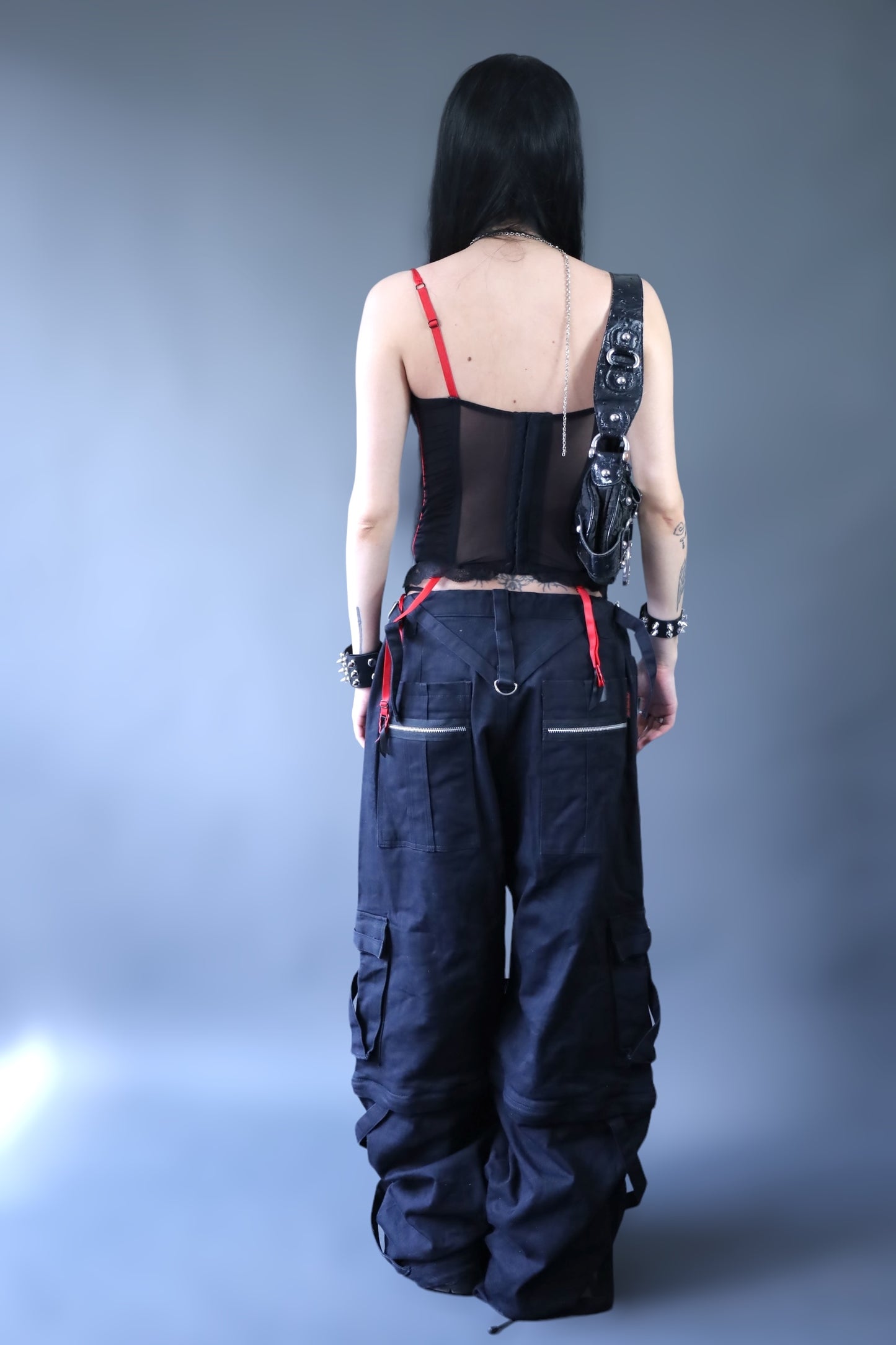 Top corset noir et rouge