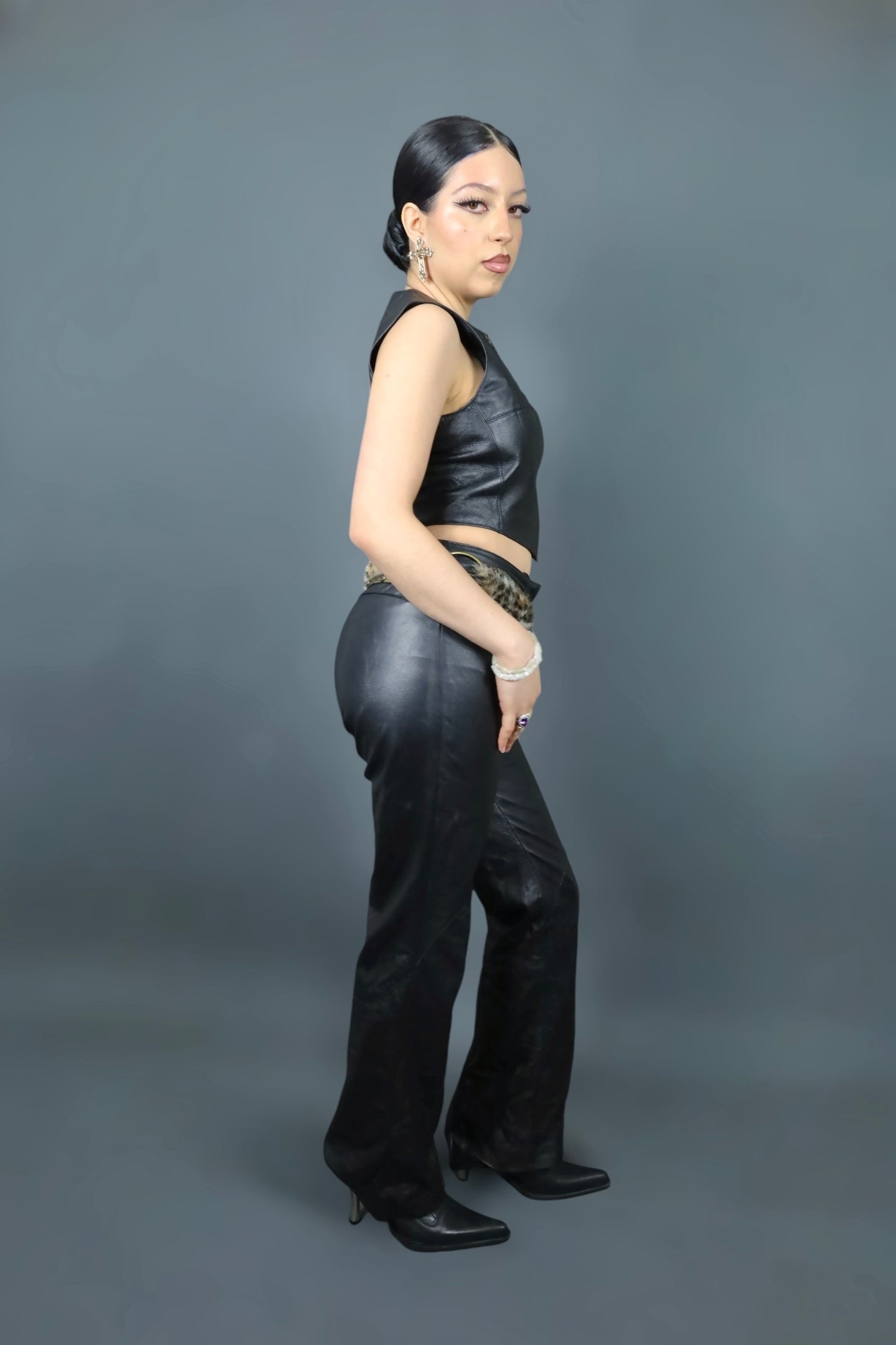 Veston en cuir à zip