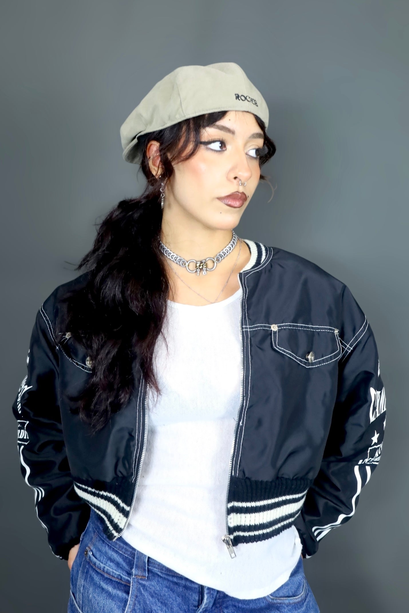 Beret en coton beige