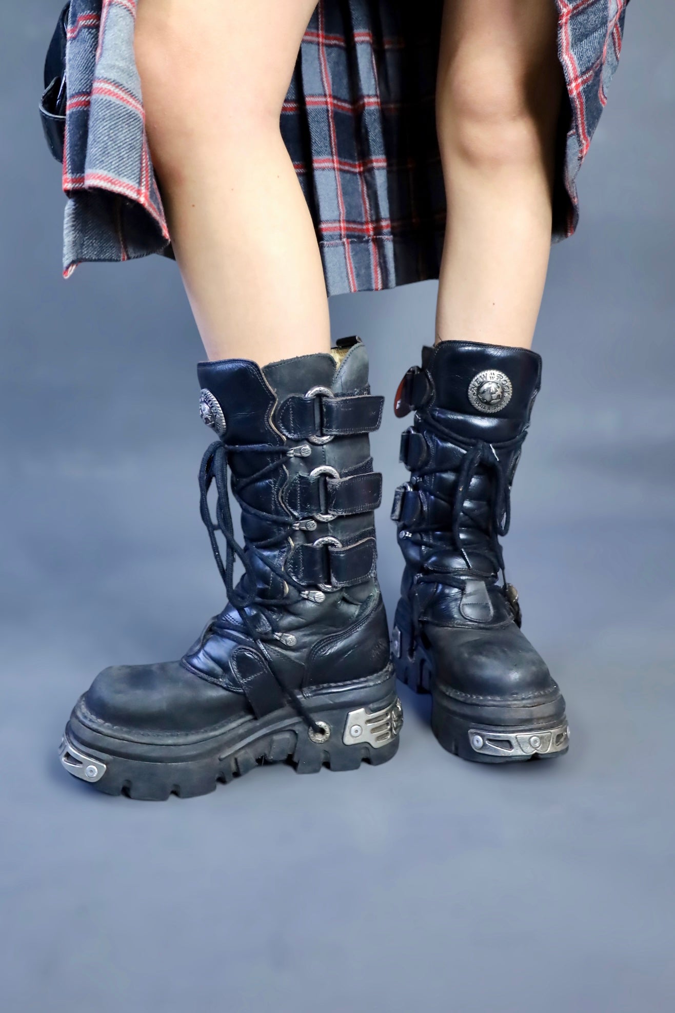 Bottes à plateforme noires New Rock
