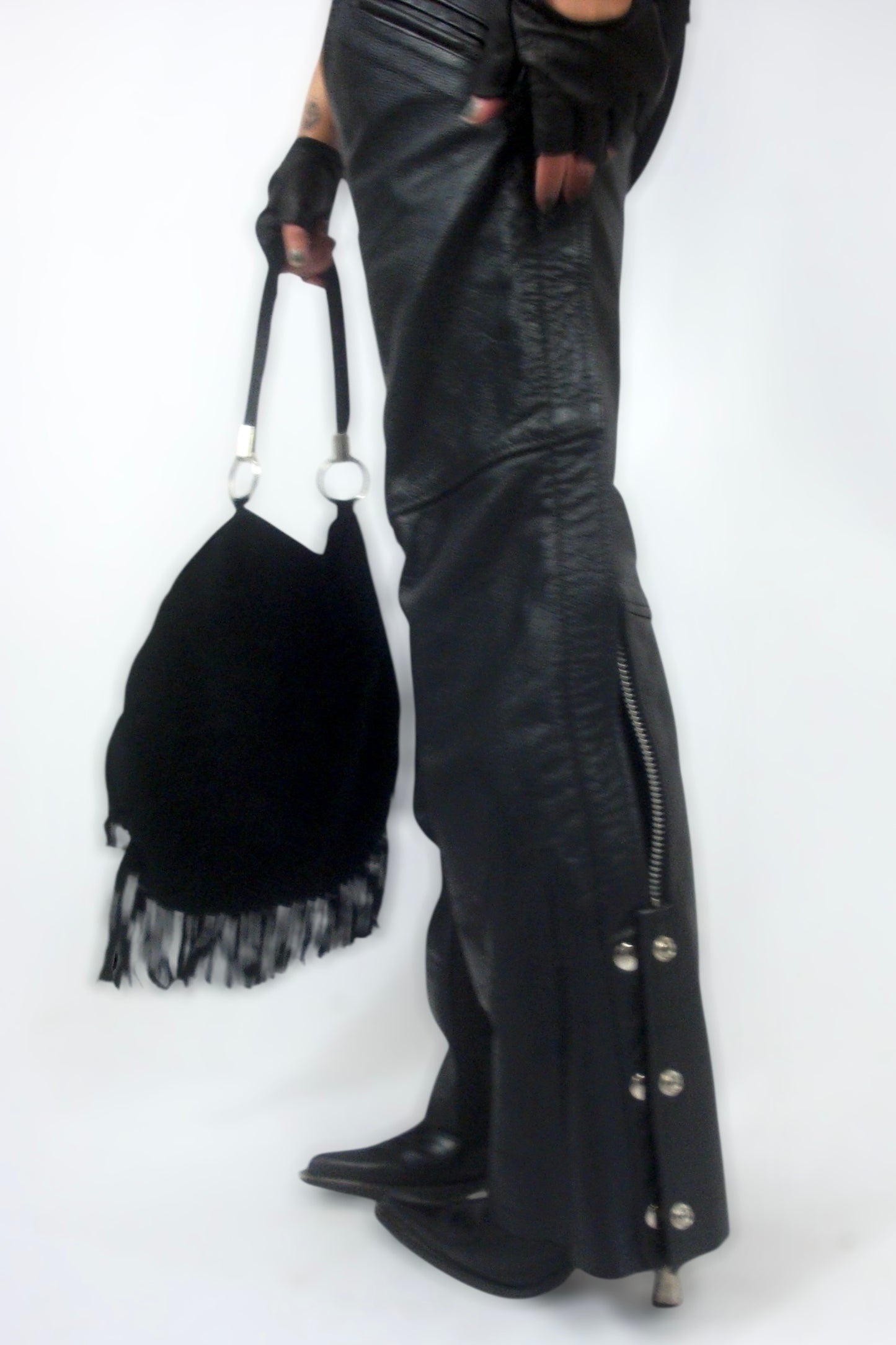 Chaps en cuir noir
