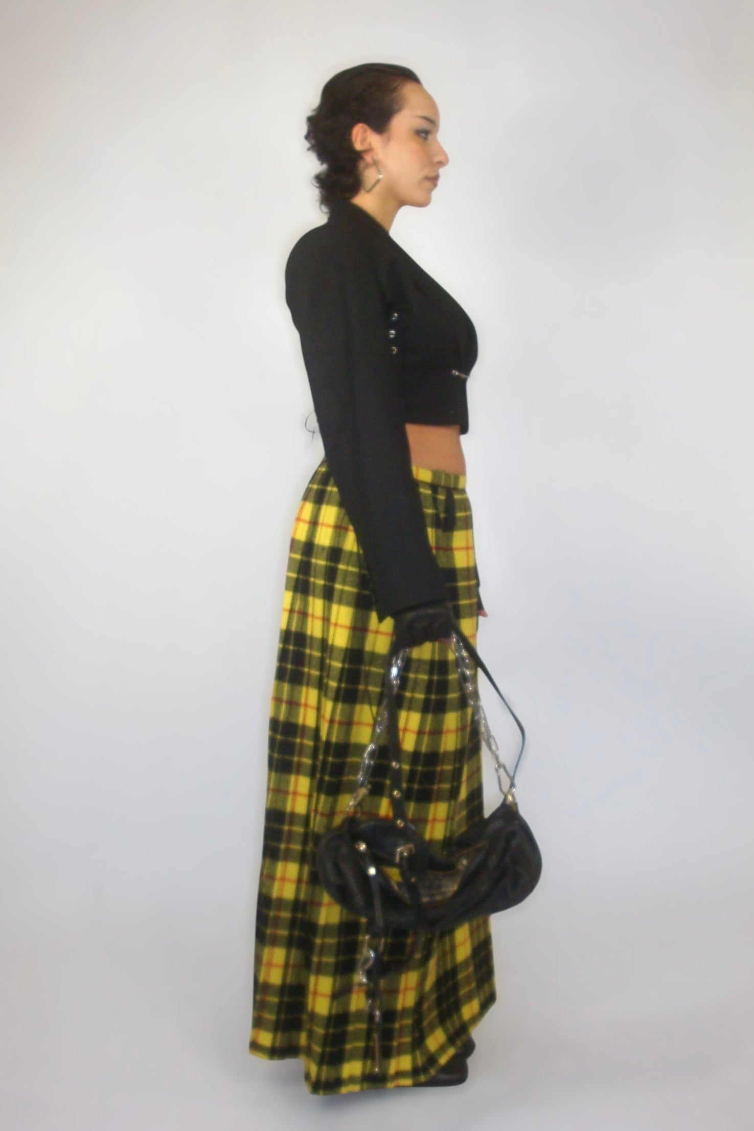 Kilt long à carreaux jaunes