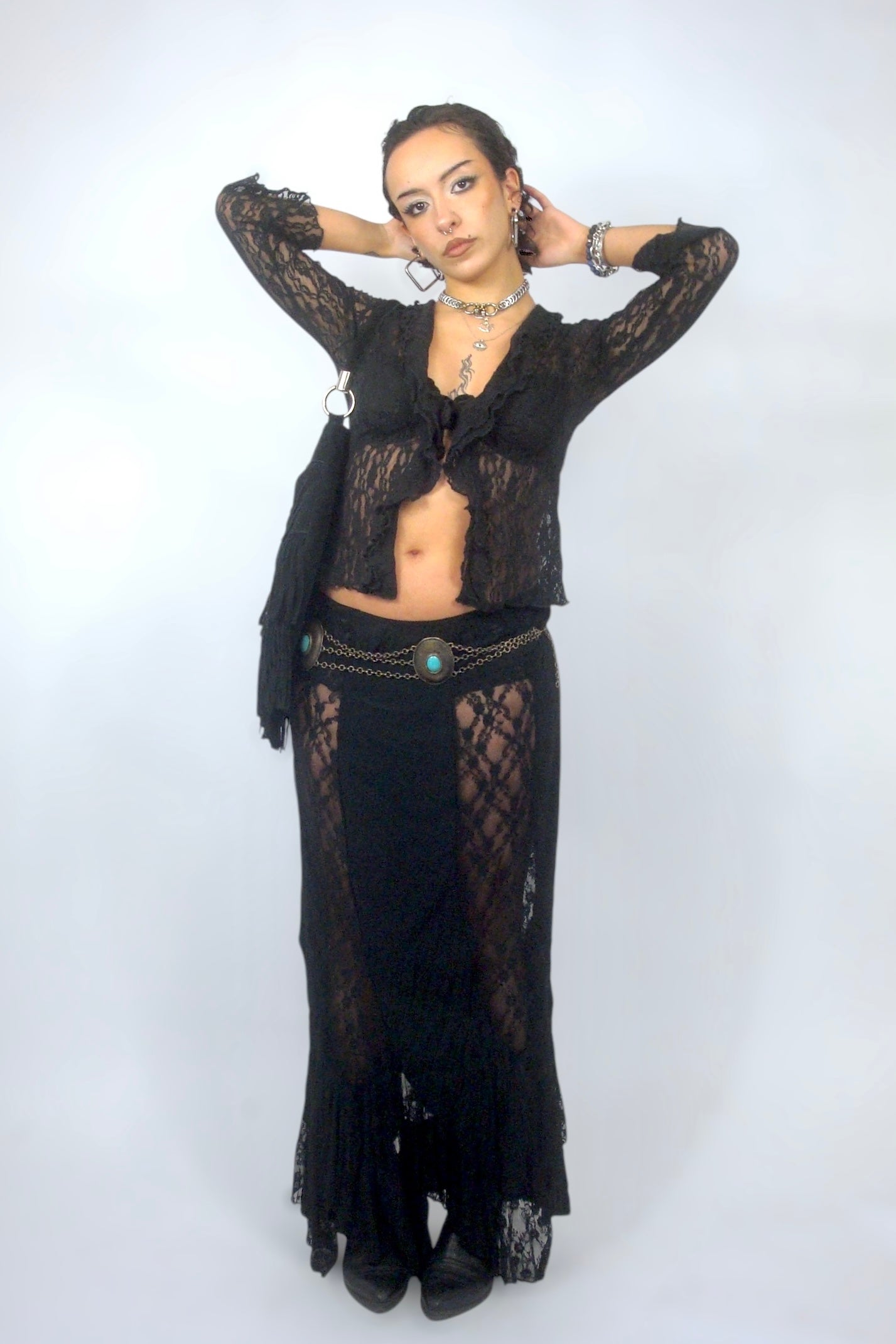 Chemise en dentelle noire