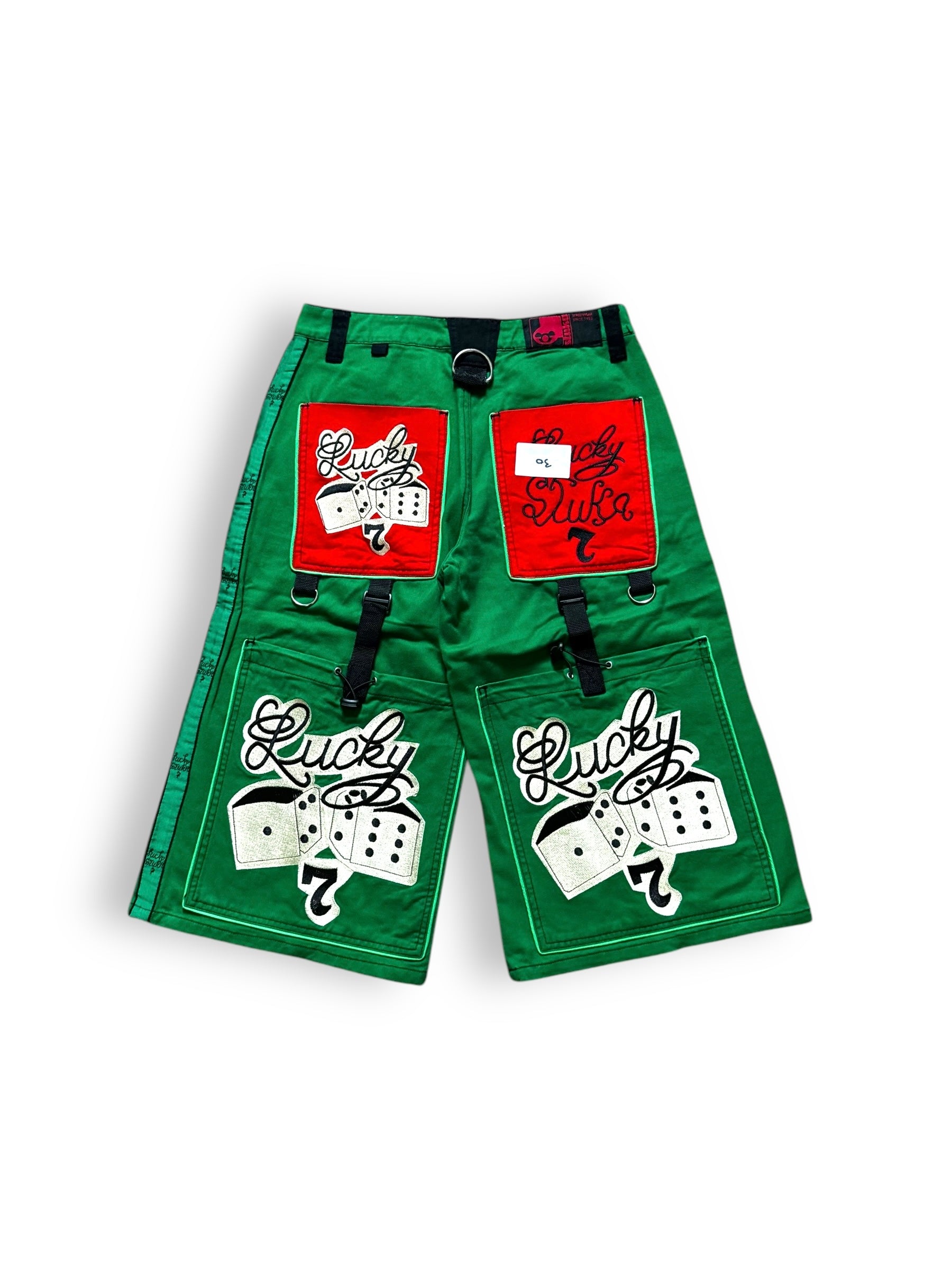 Short baggy vert à patch deadstock