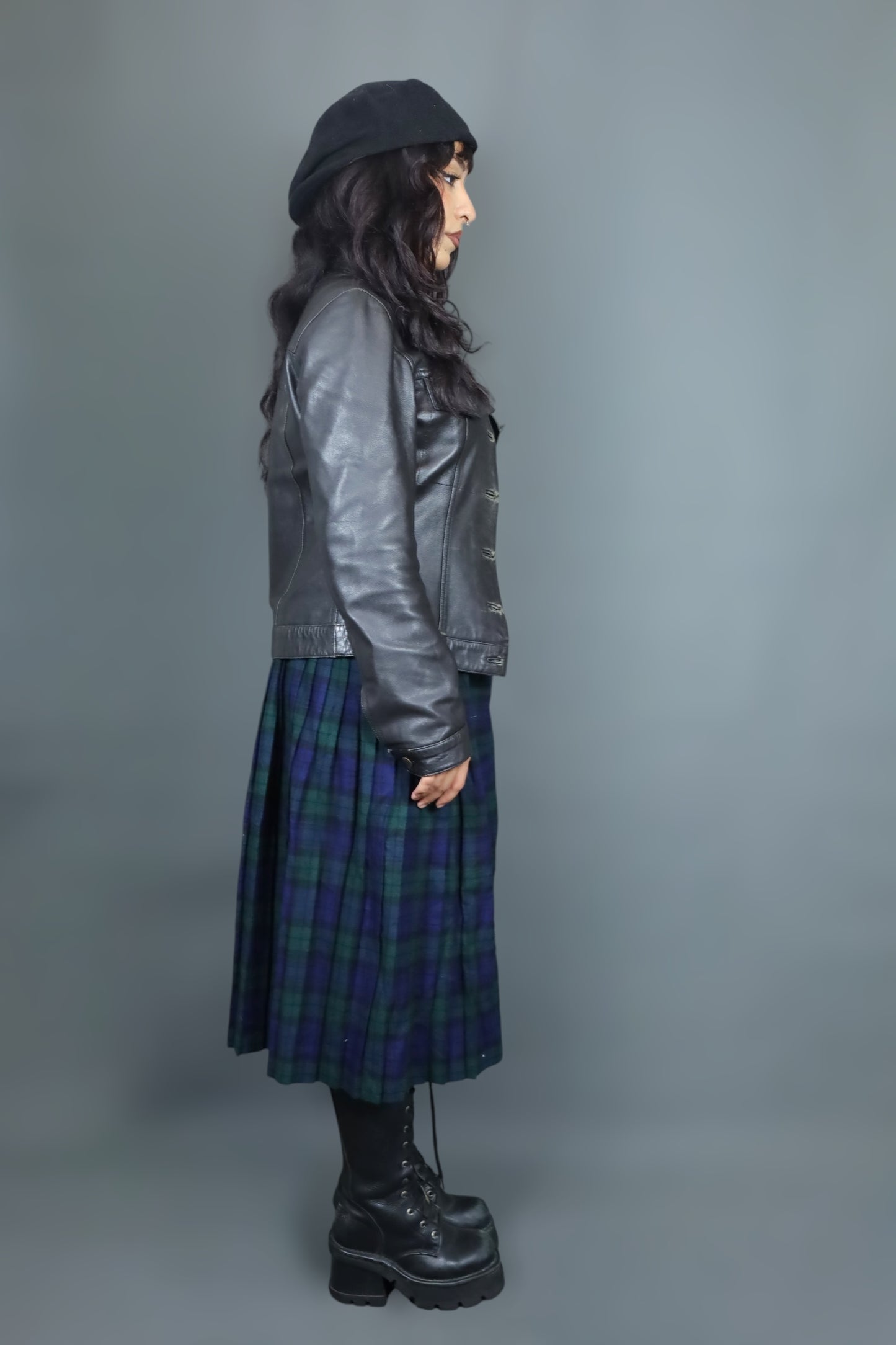 Kilt long à carreaux verts