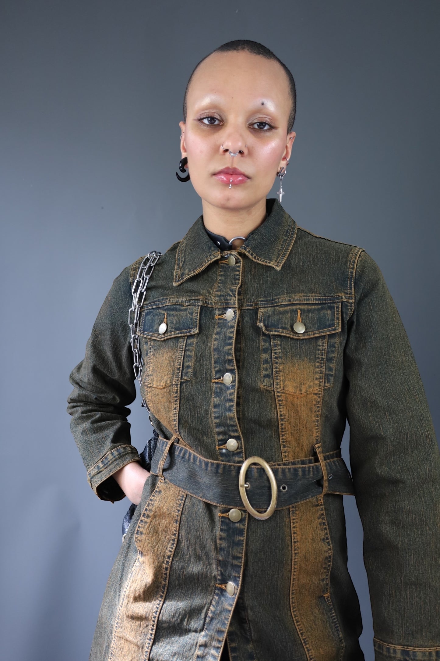 Trench/Robe en jean délavé