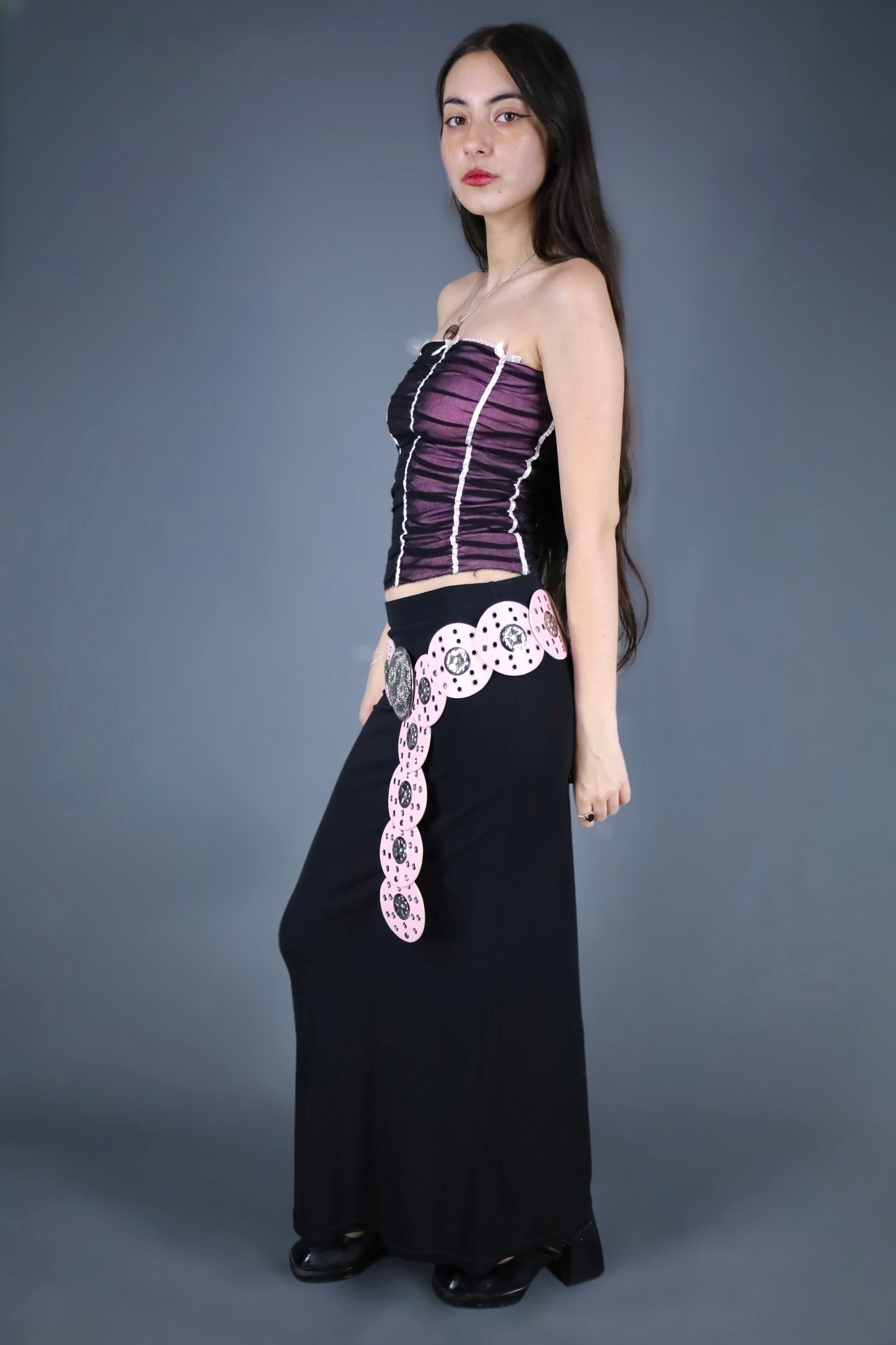 Ceinture à disques roses