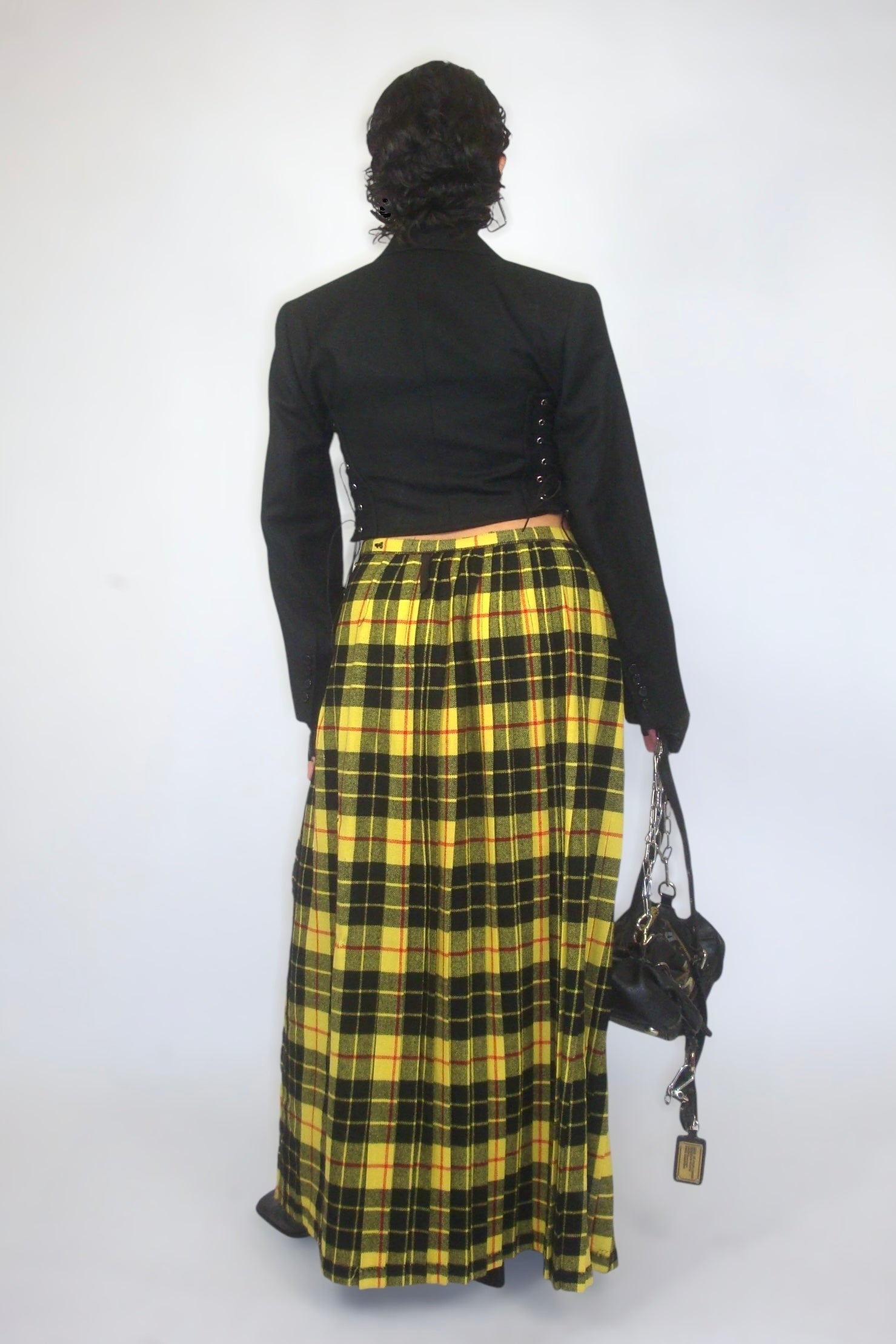Kilt long à carreaux jaunes