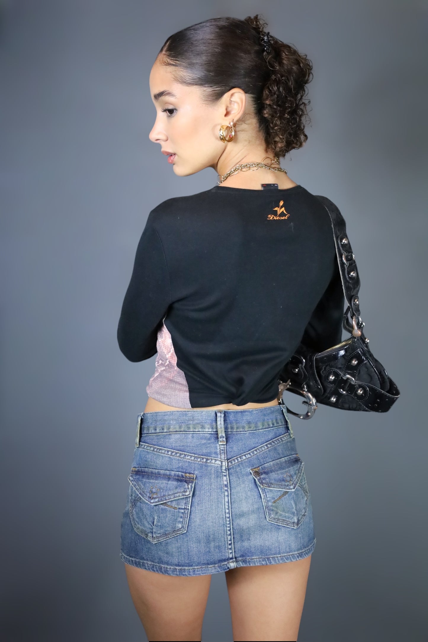 Mini jupe en jean délavé