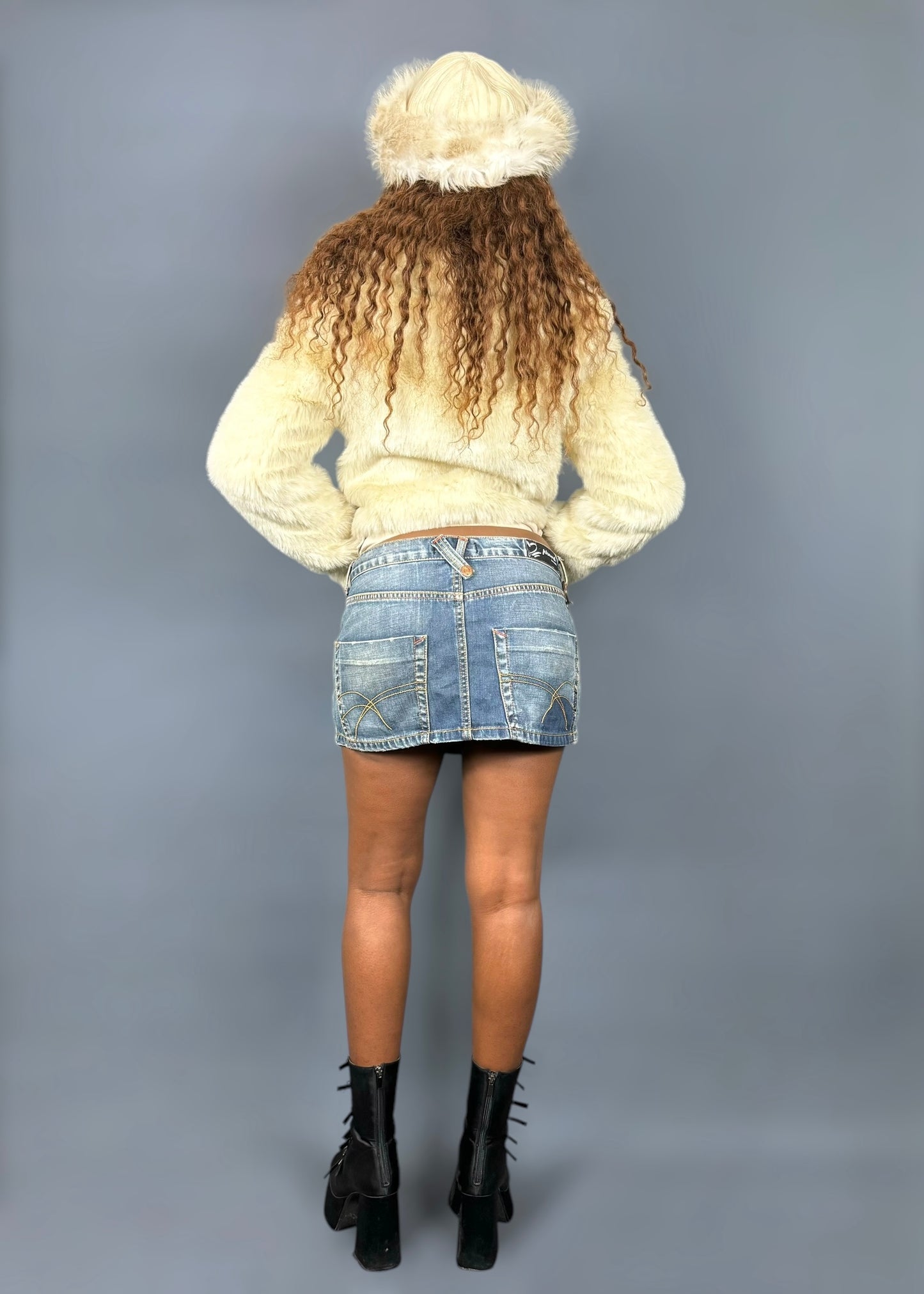 Mini jupe en jean délavé