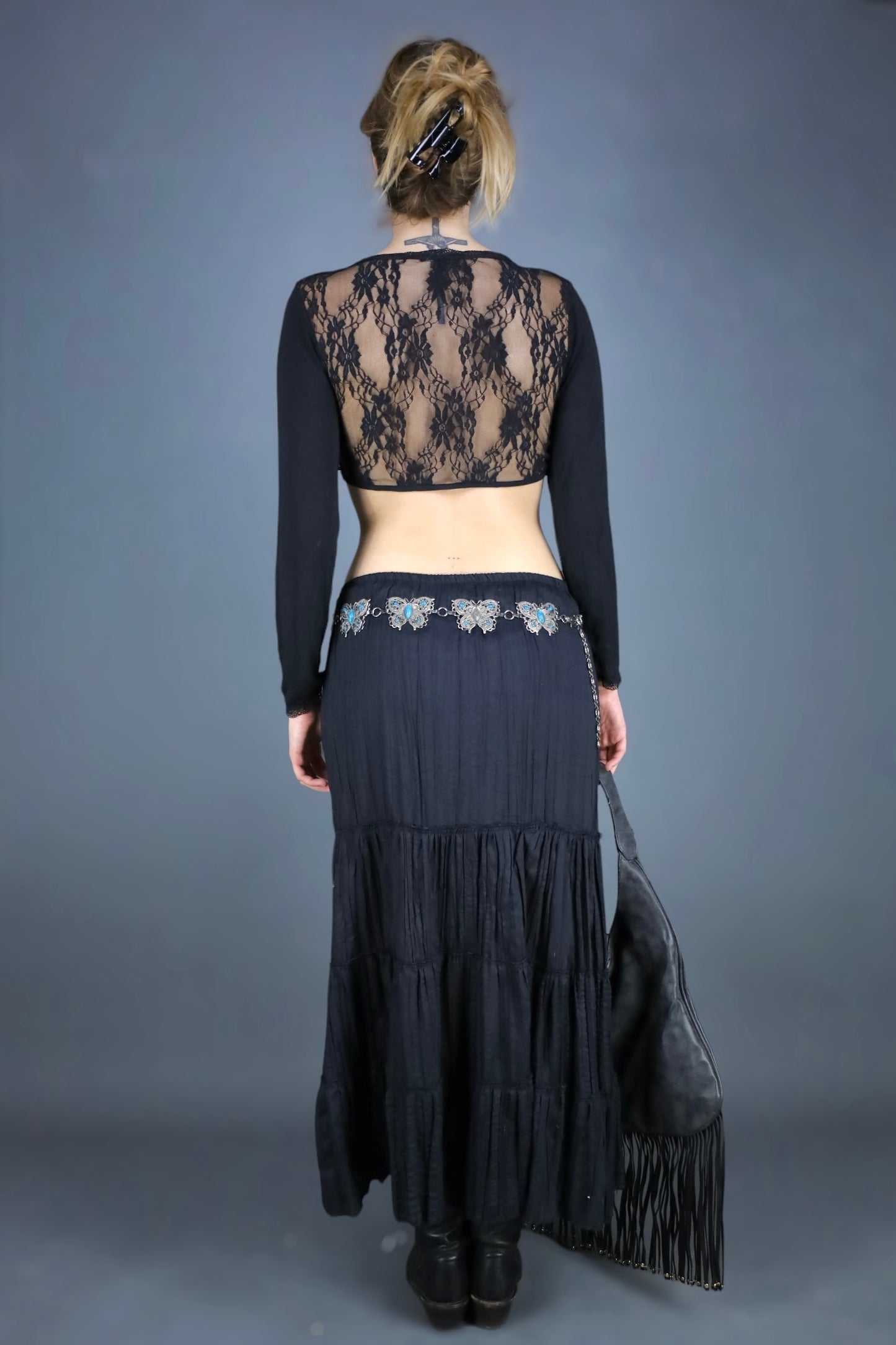 Boléro à dentelle noire