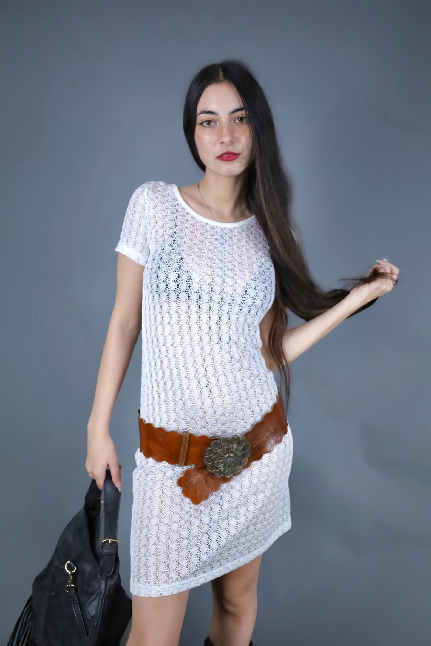 Robe en dentelle blanche