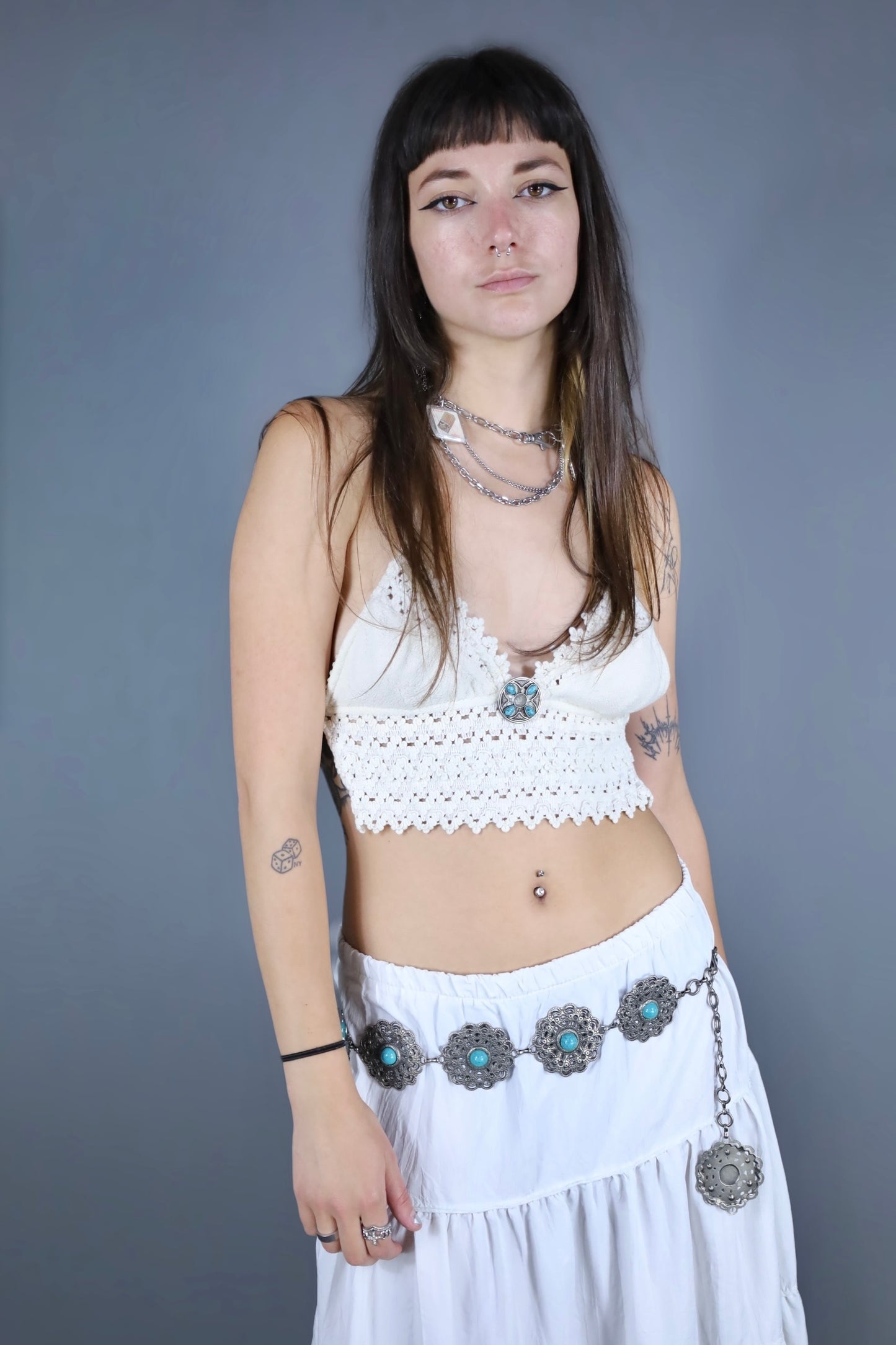 Top dos nu crochet blanc