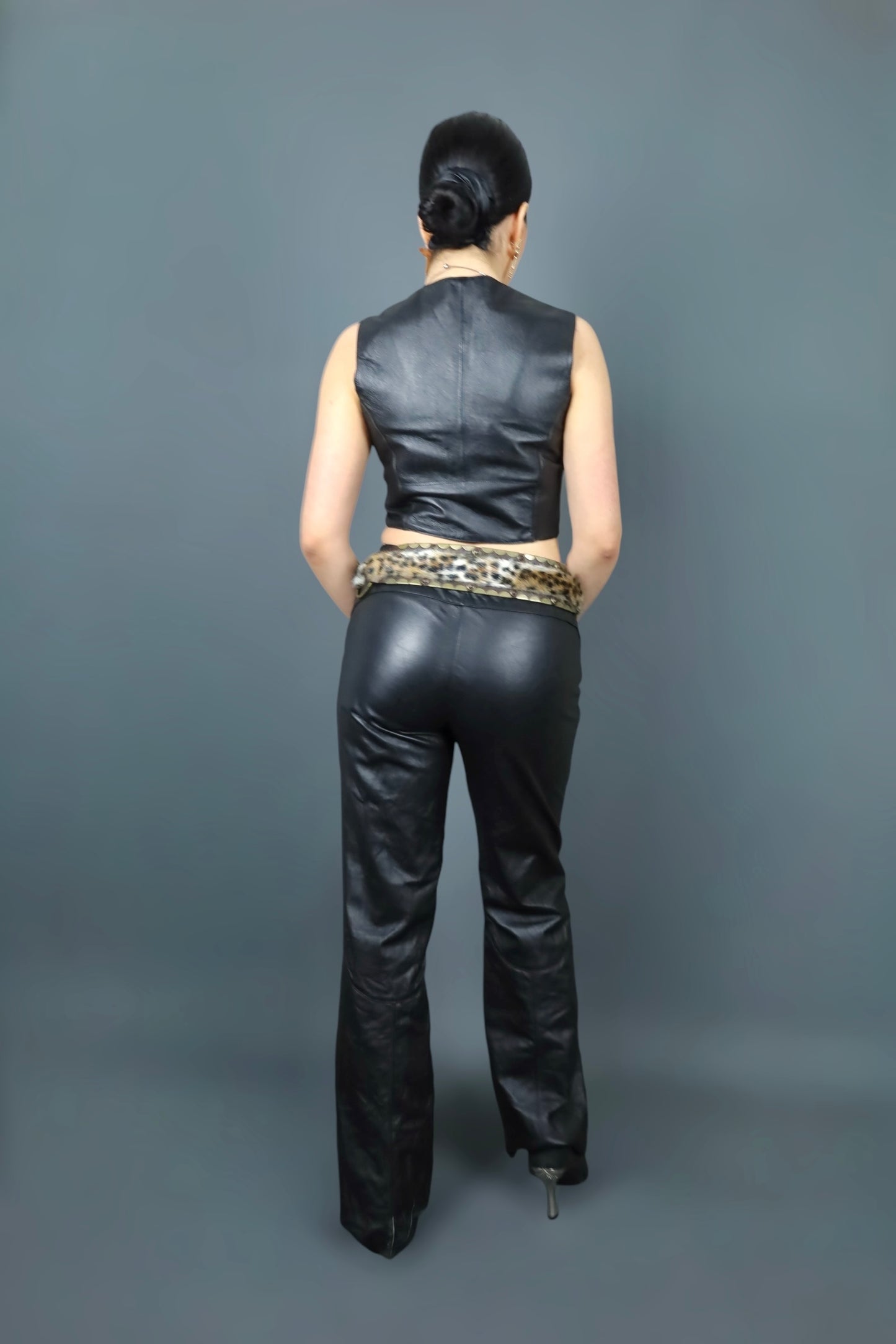 Veston en cuir à zip
