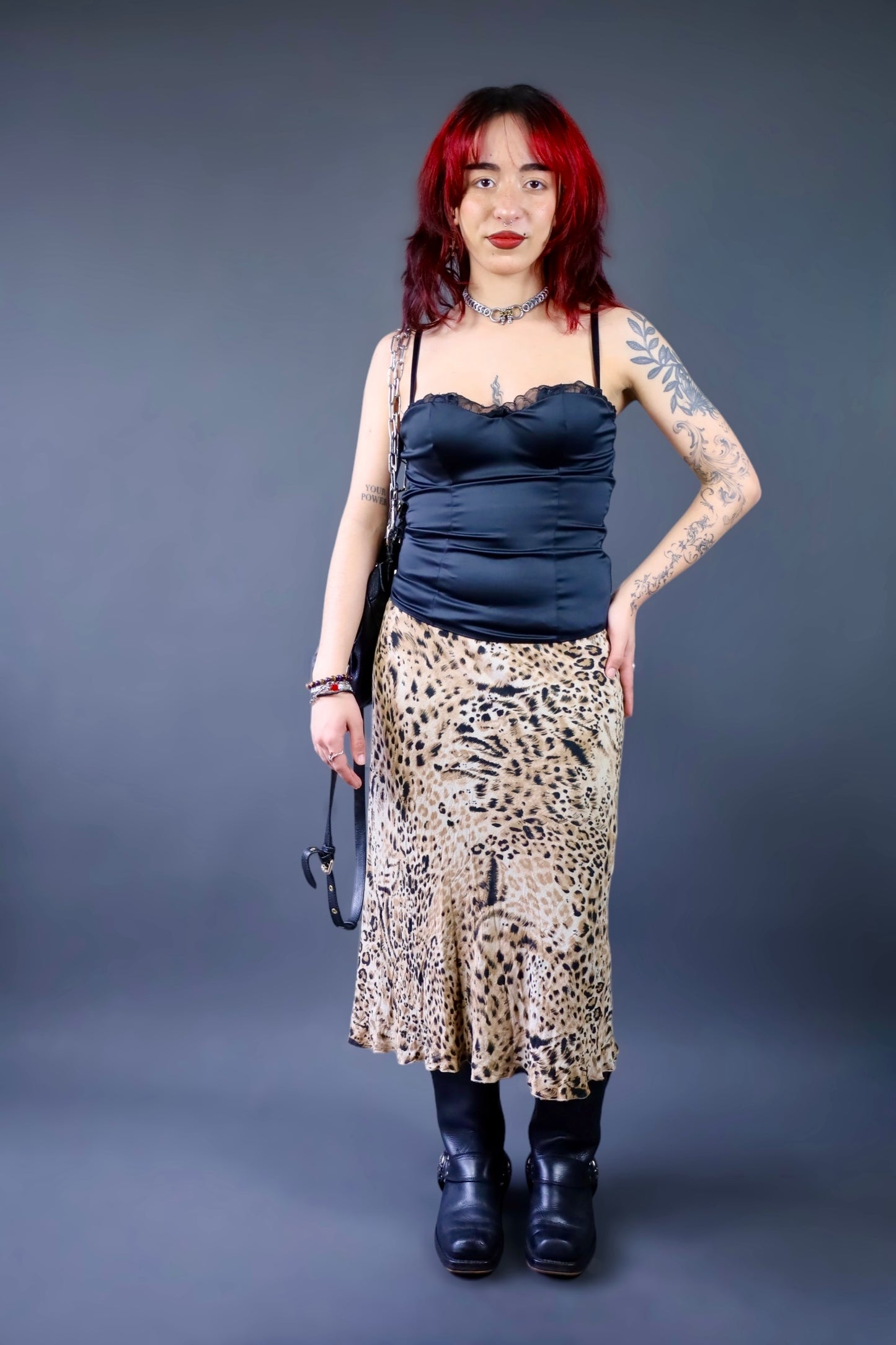 Top corset noir satiné