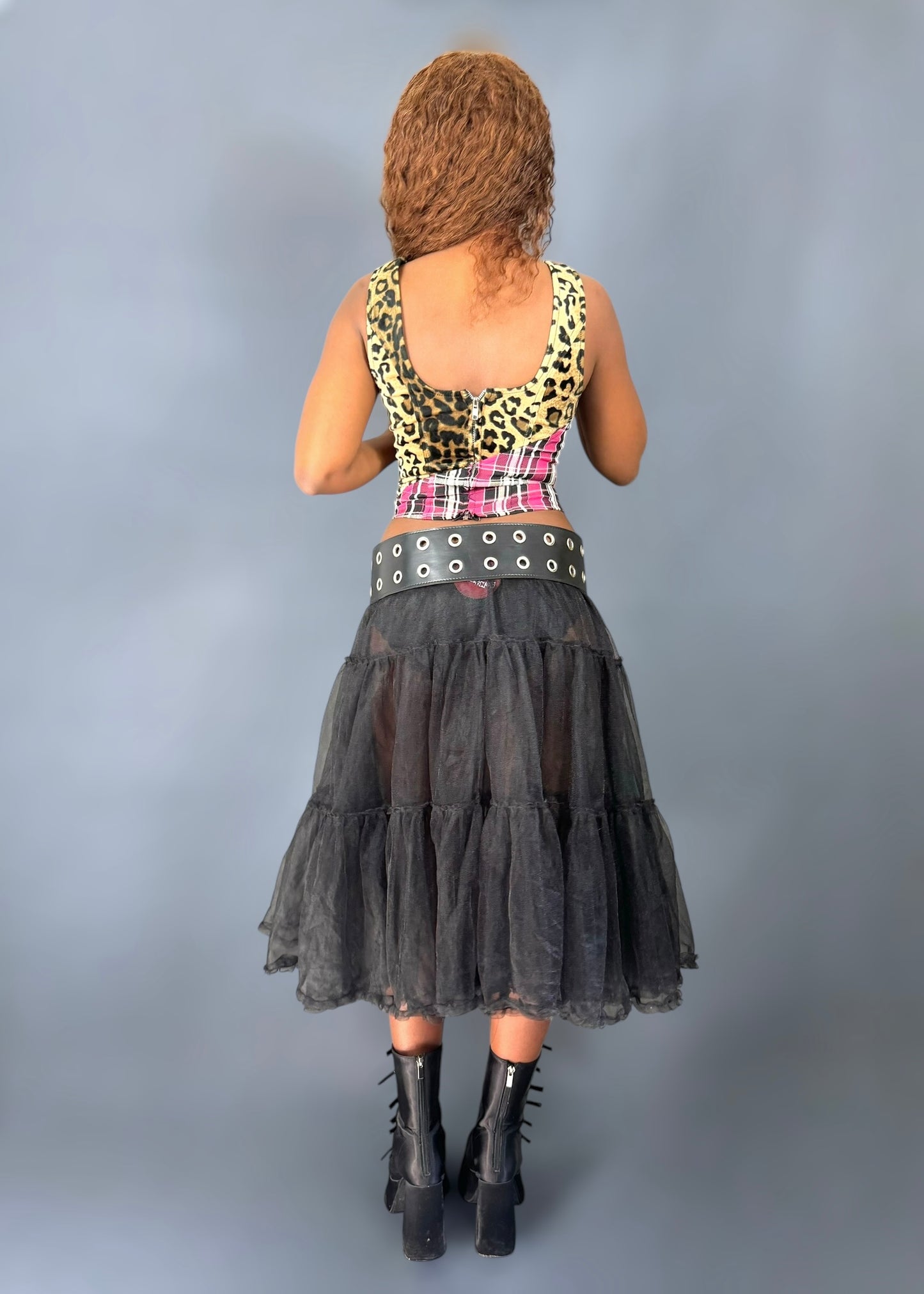 Jupe tutu en mesh noir
