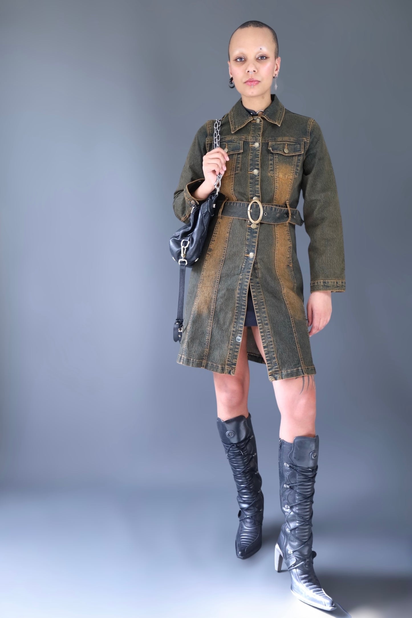 Trench/Robe en jean délavé