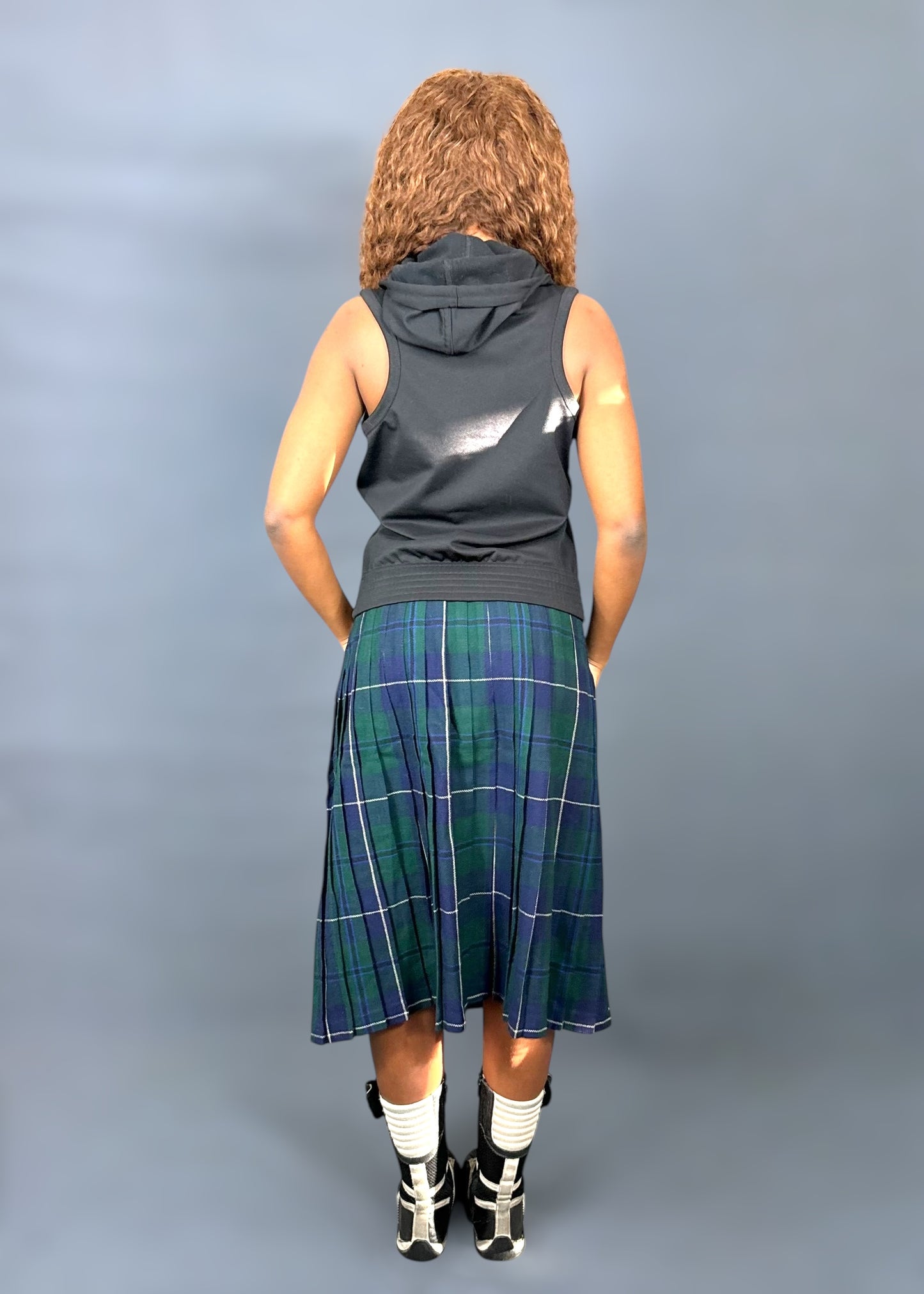 Kilt long à carreaux verts