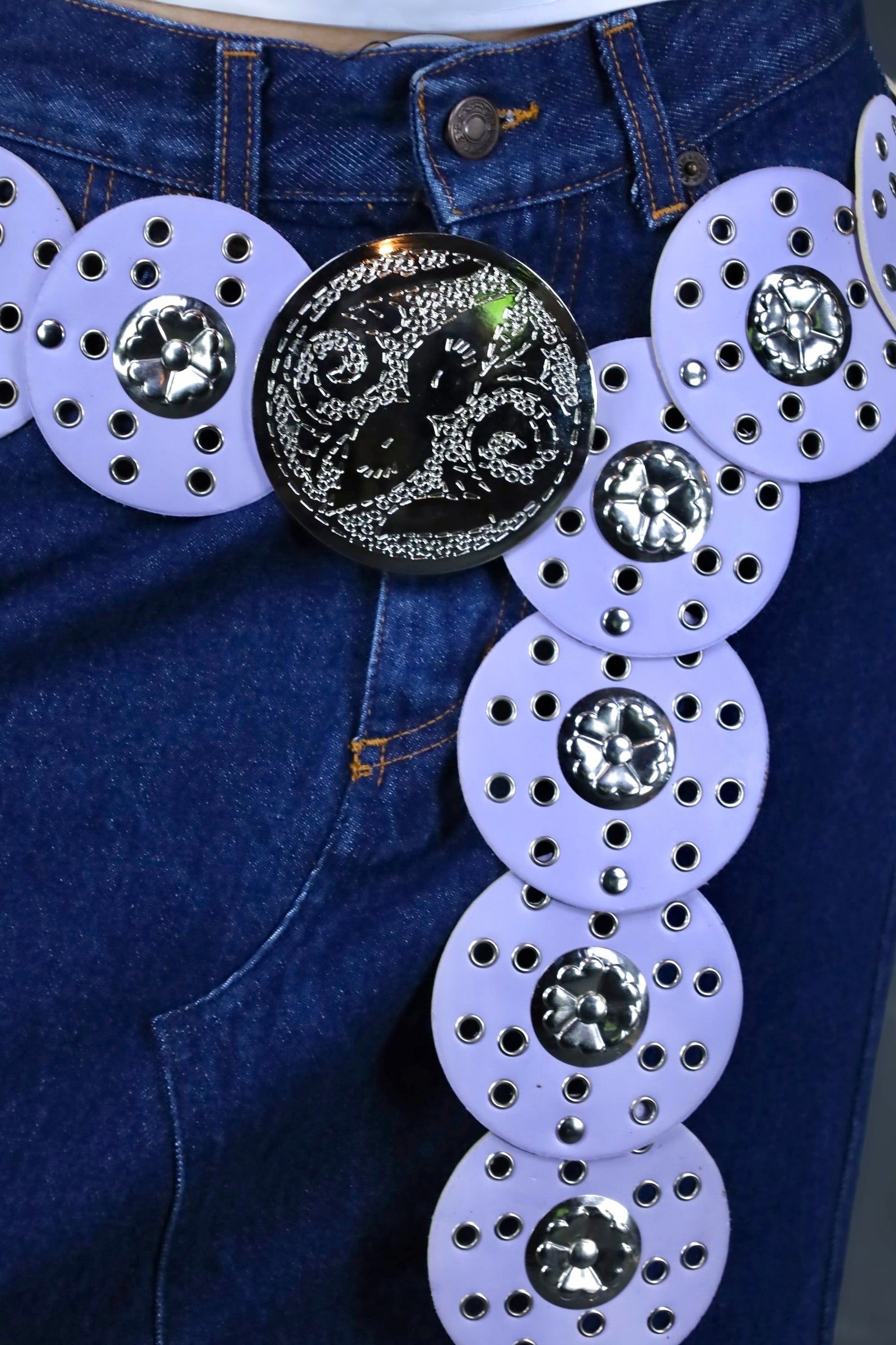 Ceinture à disques lilas