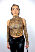 Top Leopard à manchettes