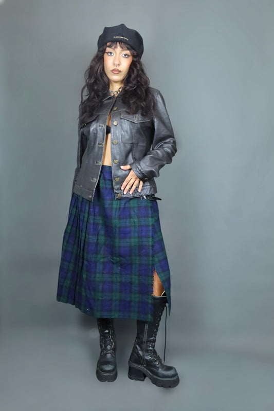 Kilt long à carreaux verts