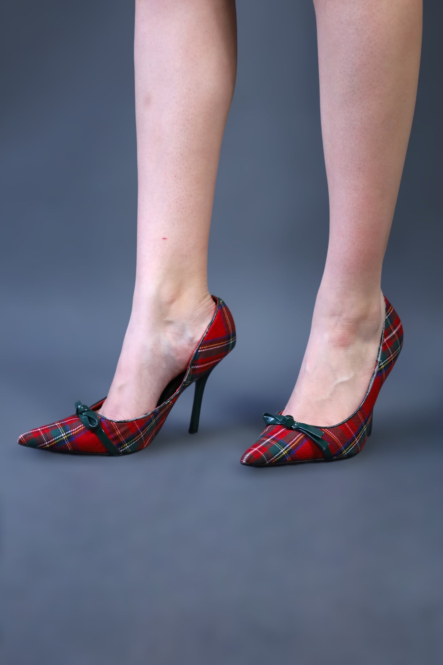 Escarpin à bout pointu tartan