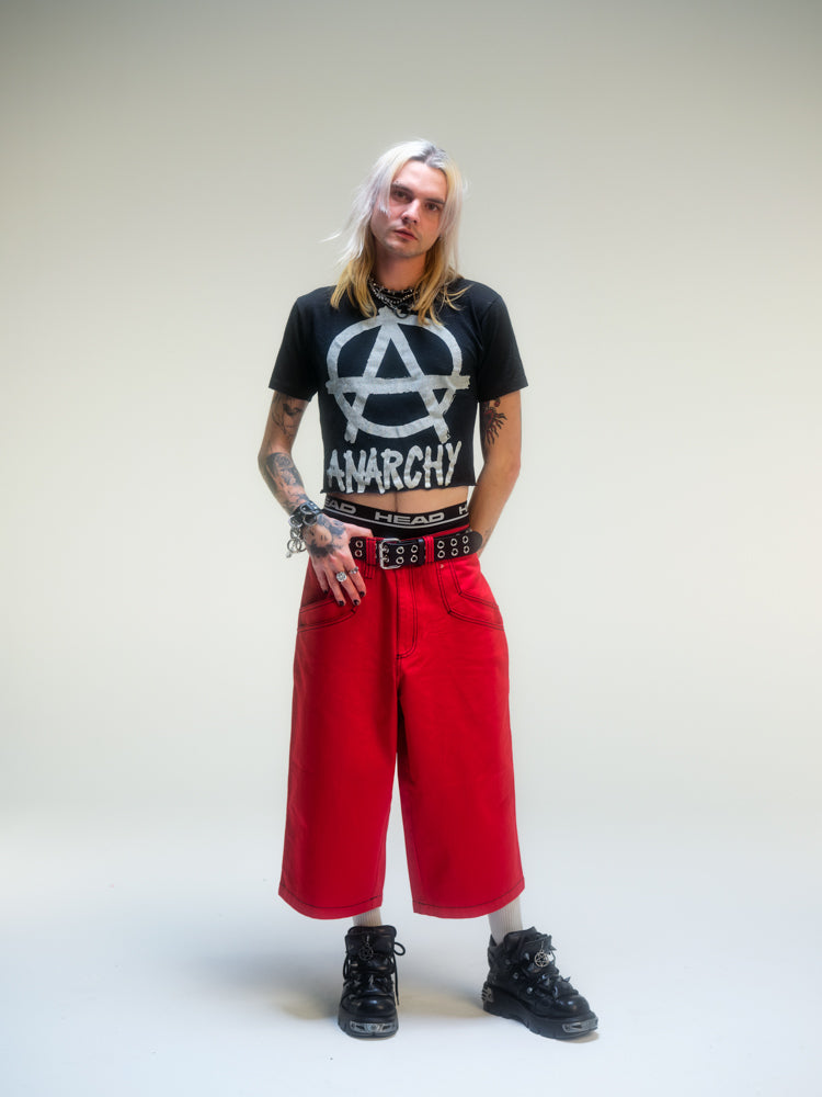Short baggy rouge deadstock