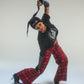 Pantalon baggy tartan rouge deadstock