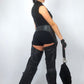 Chaps en cuir noir