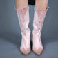 Bottes Santiag rose python