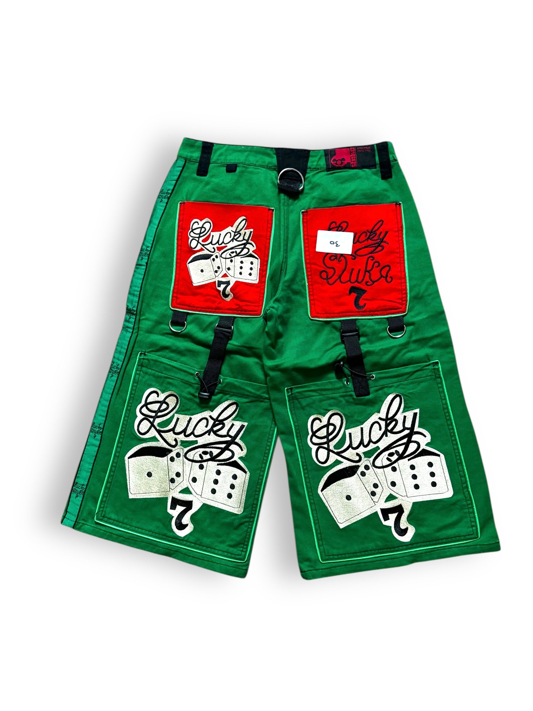 Short baggy vert à patch deadstock