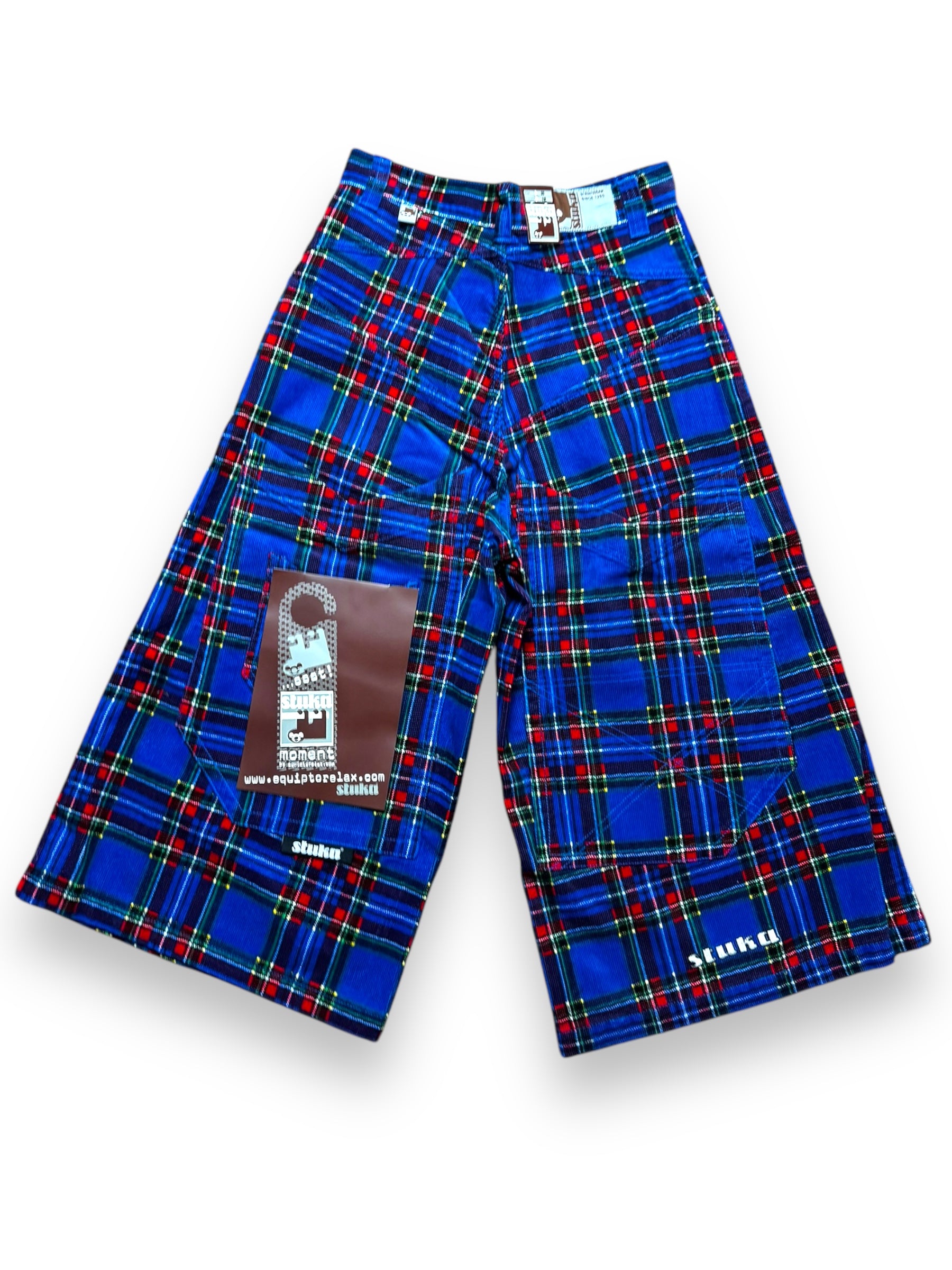 Short baggy tartan bleu deadstock